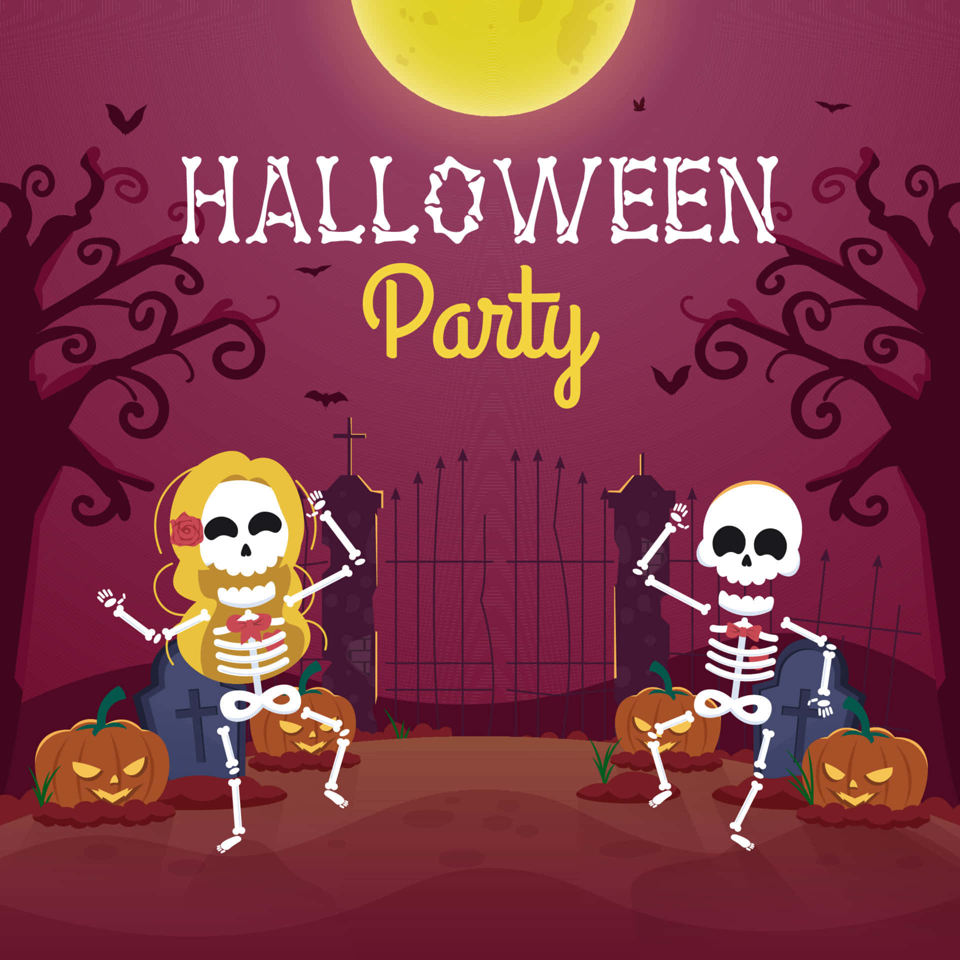 "Join the terrifyingly-fun Halloween Party!" Picha ya Ukuta