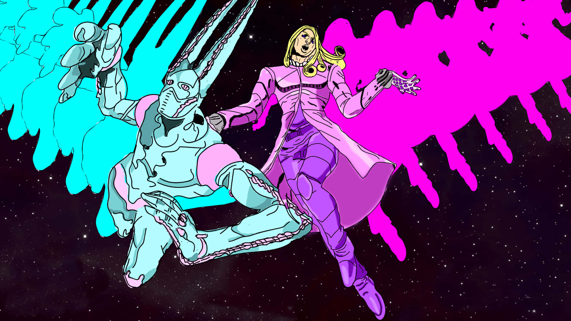 JoJos Bizarre Adventure Manga Funny Valentine Na D4C Picha ya Ukuta