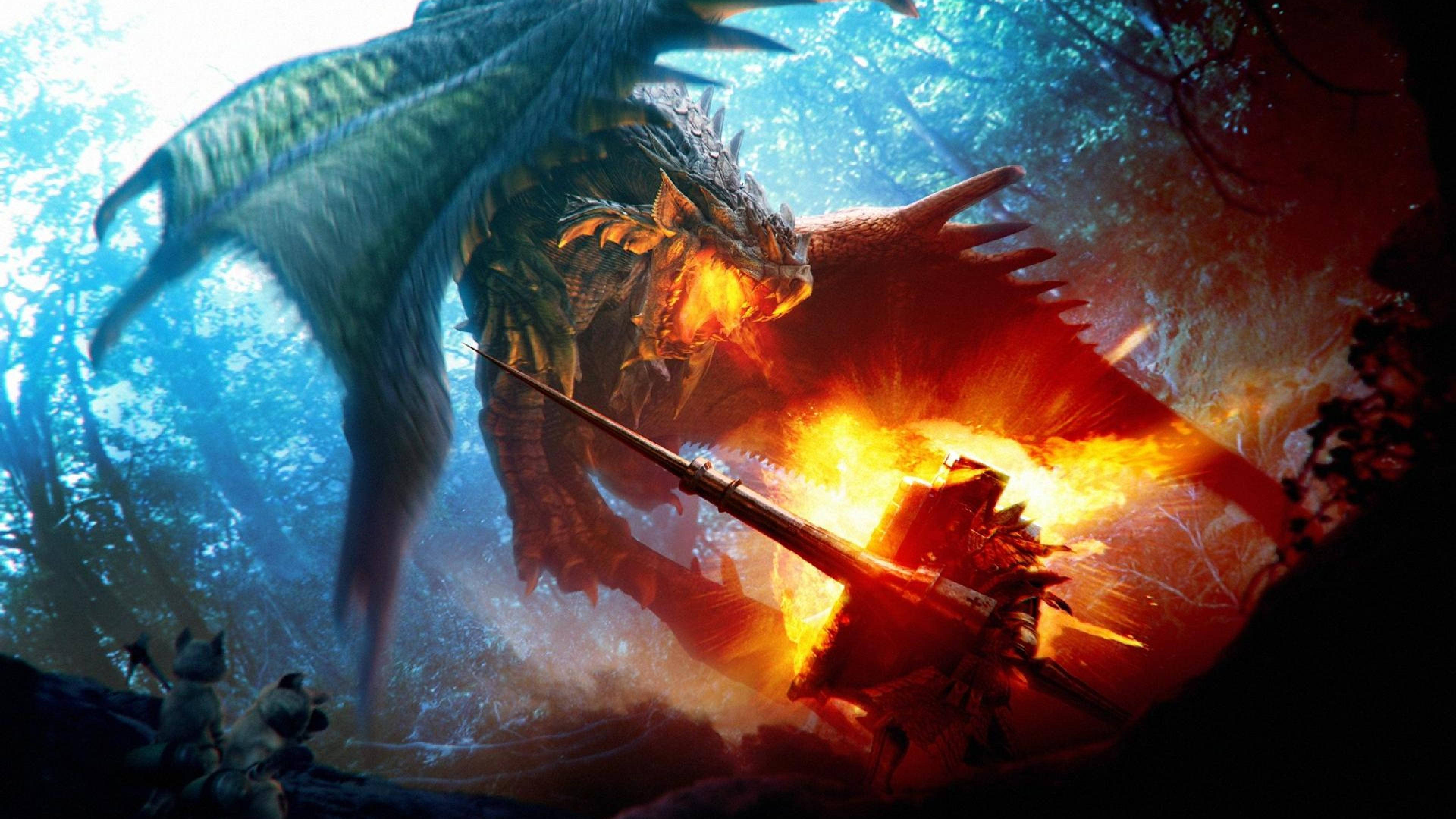 Joka la Moto wa Monster Hunter 4K Picha ya Ukuta