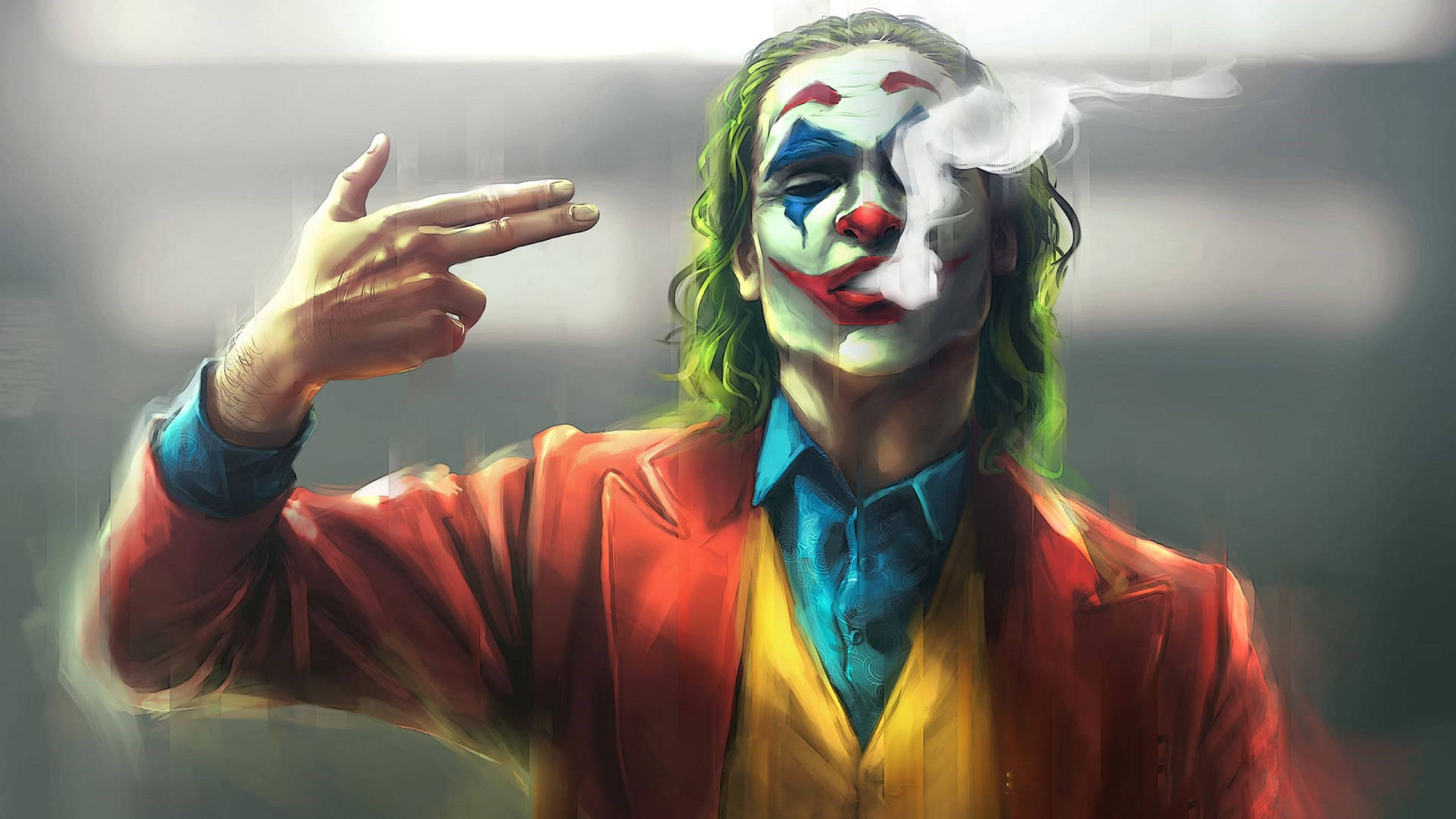 Joker 2019 Akivuta Sigara Mchoro Picha ya Ukuta