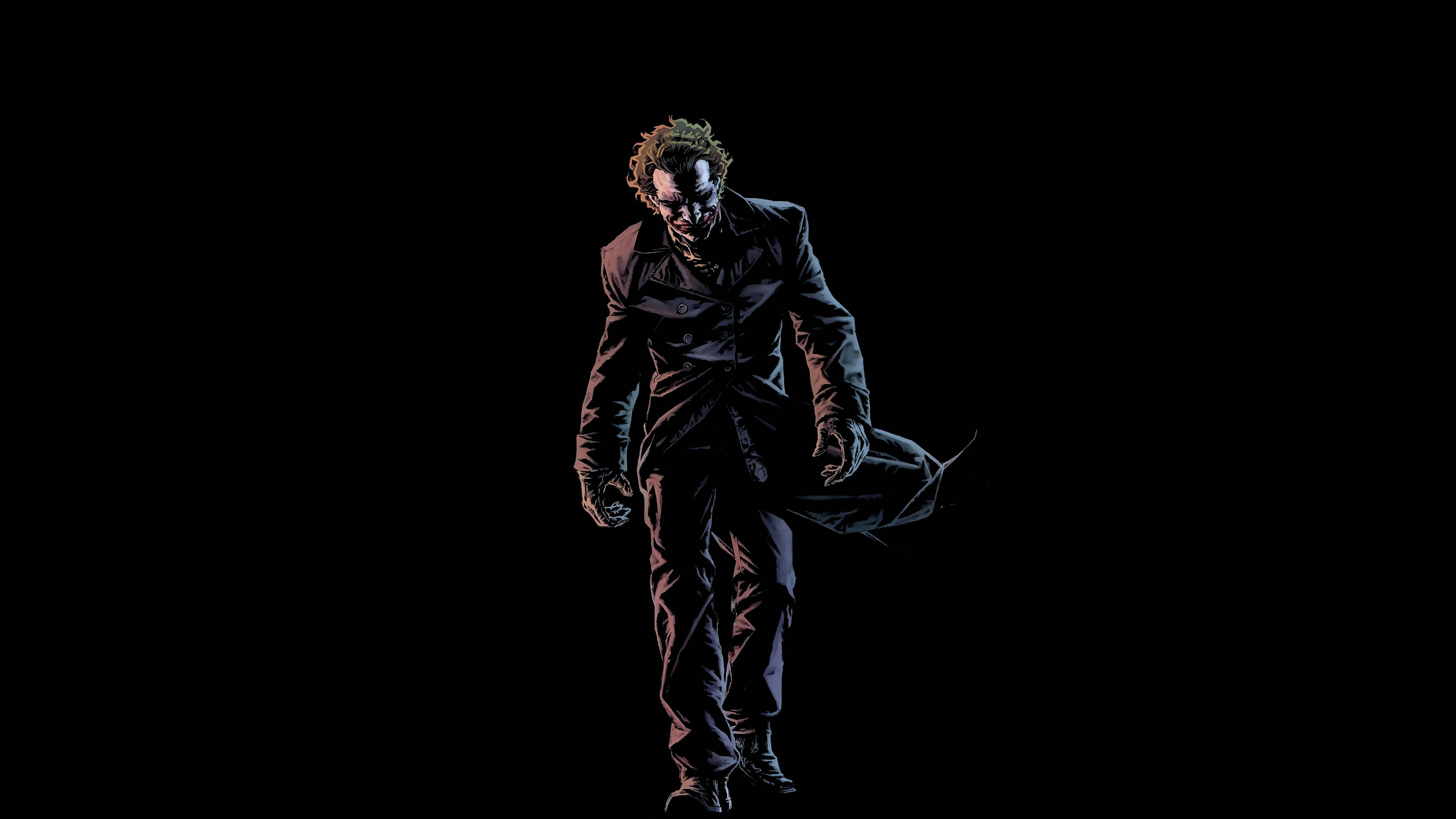 Joker Akiwa Matembezi Nyeusi Ultra HD Picha ya Ukuta