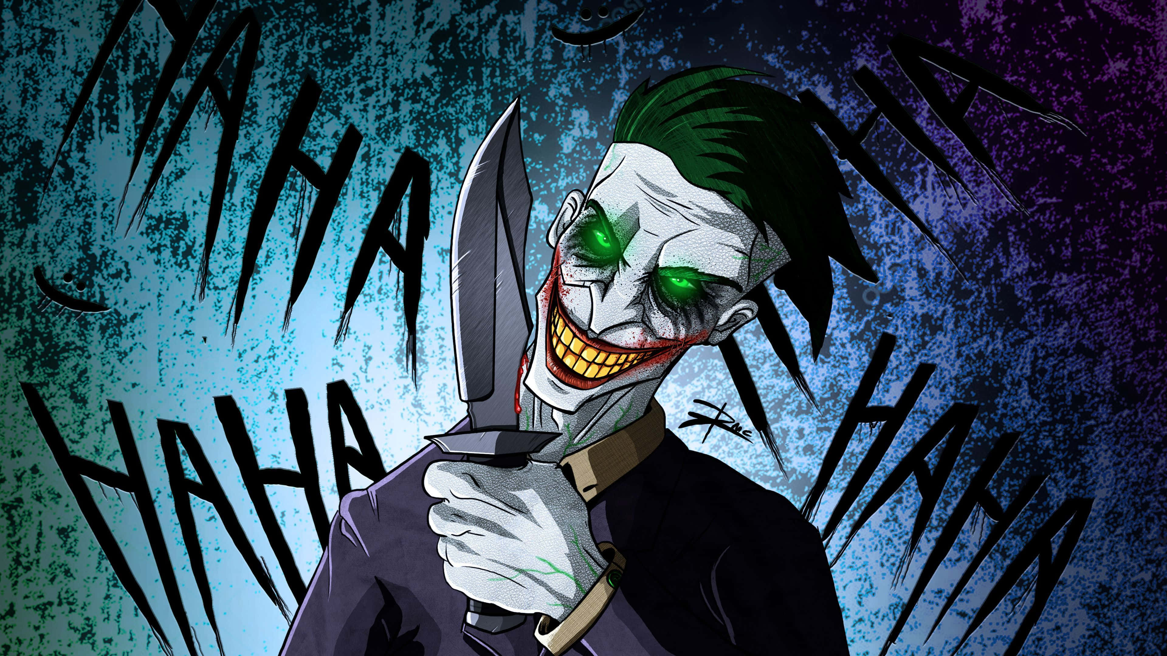 Joker Baridi Inayoshika Kisu Haha Picha ya Ukuta
