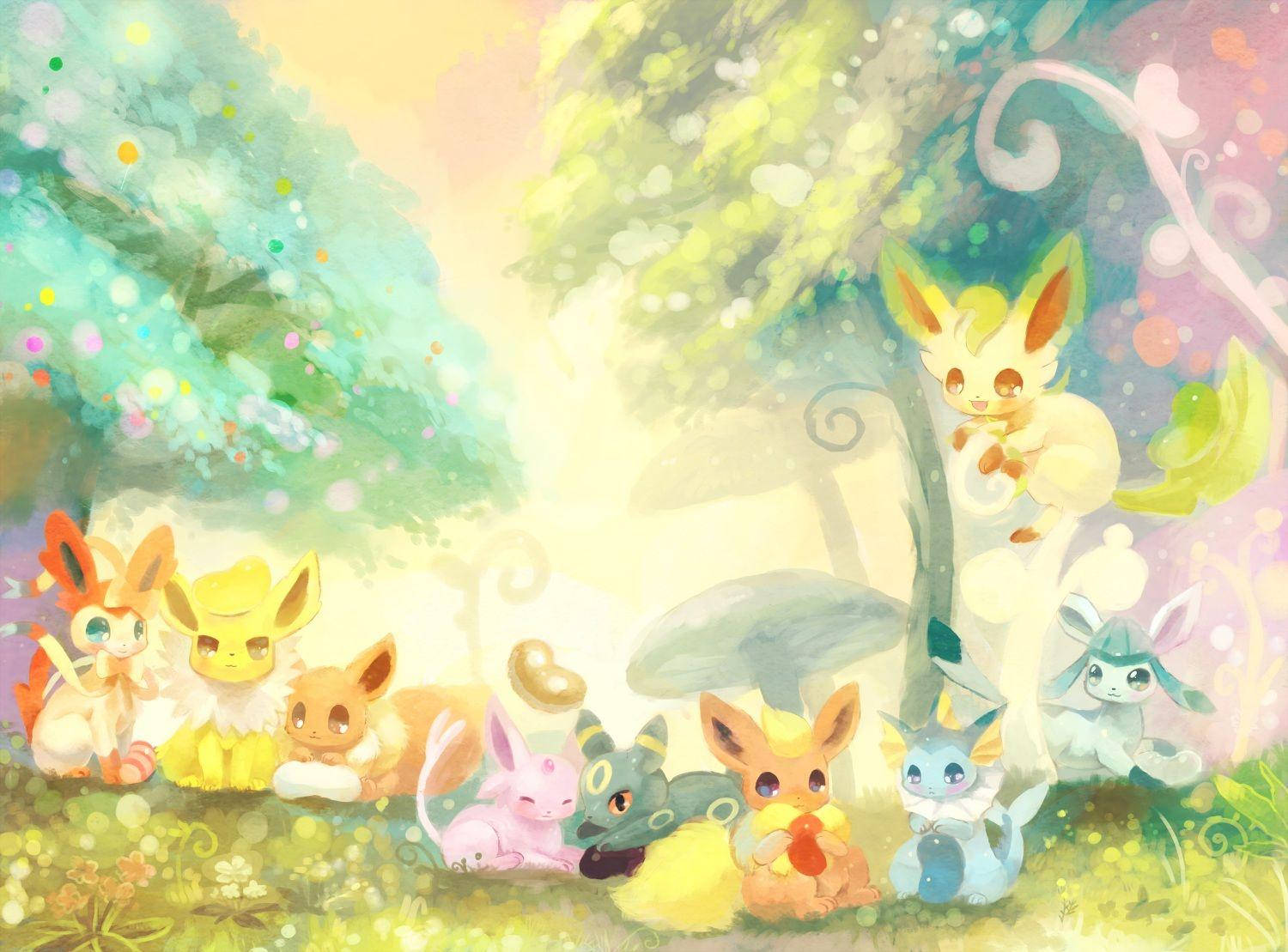 Jolteon Mrembo na Eeveelutions Picha ya Ukuta