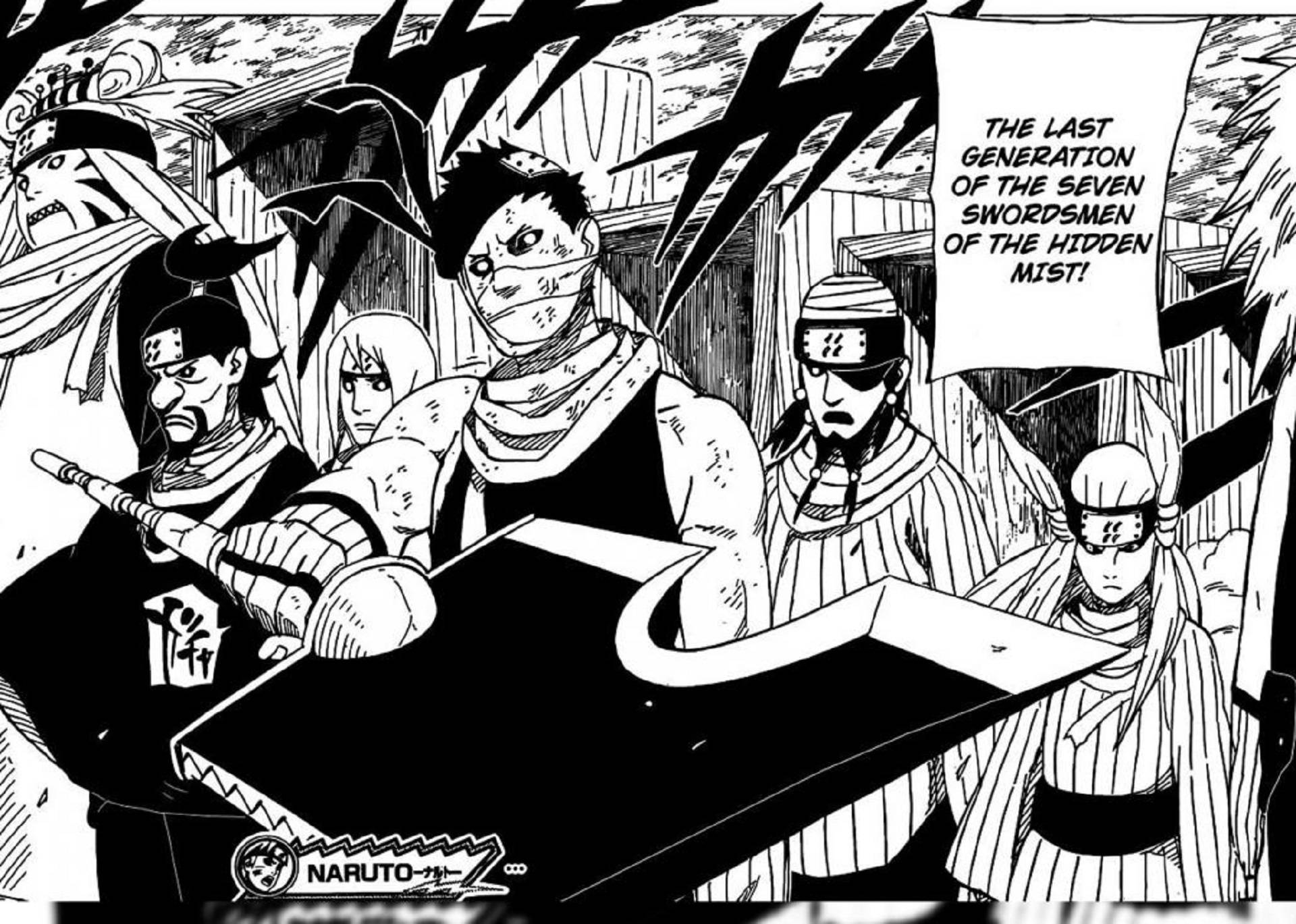 Jopo la Wapanga Saba wa Kijiji cha Ukungu kutoka Manga Picha ya Ukuta