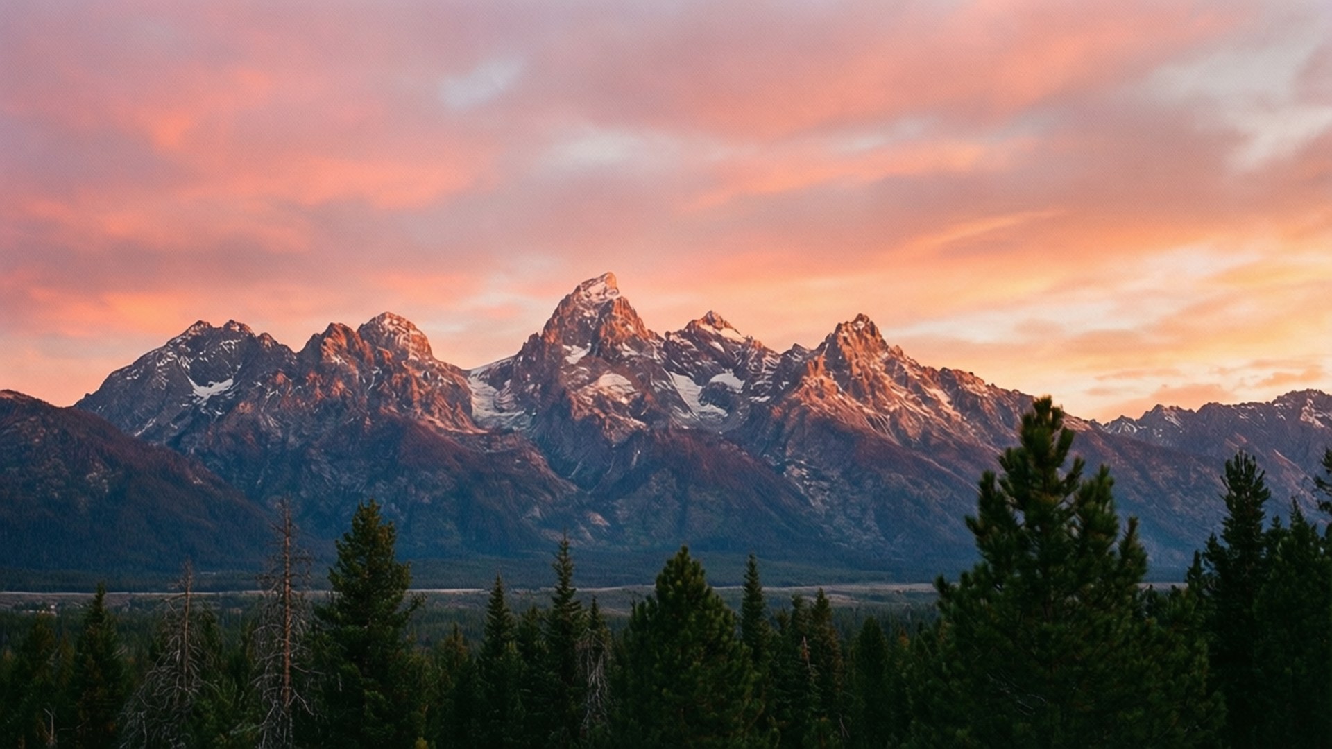 Jua la Machweo Mlimani Alpenglow Picha ya Ukuta