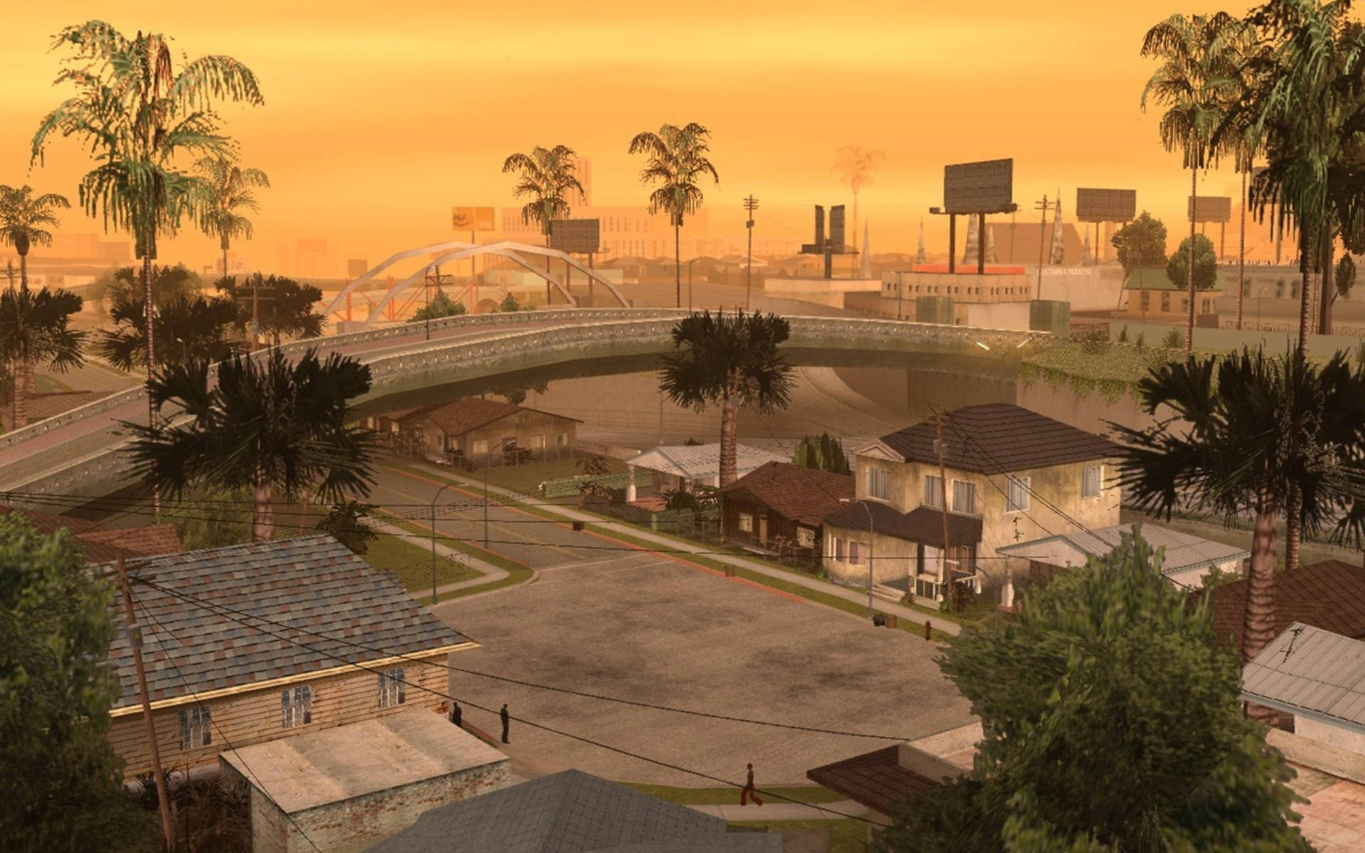 Jua la Machweo Mjini GTA SA 4K Picha ya Ukuta