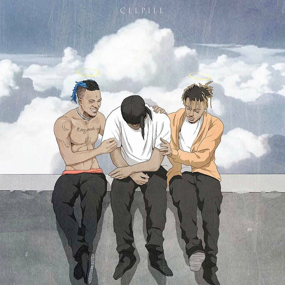 Juice Wrld Anamu Anashirikiana na Marafiki Picha ya Ukuta