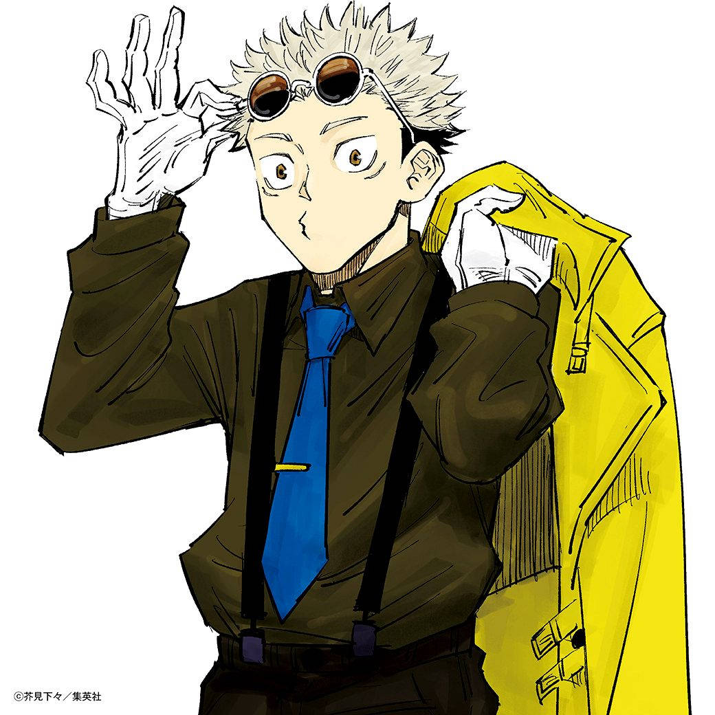 Jujutsu Kaisen Itadori Akiwa na Kanzu ya Njano Picha ya Ukuta
