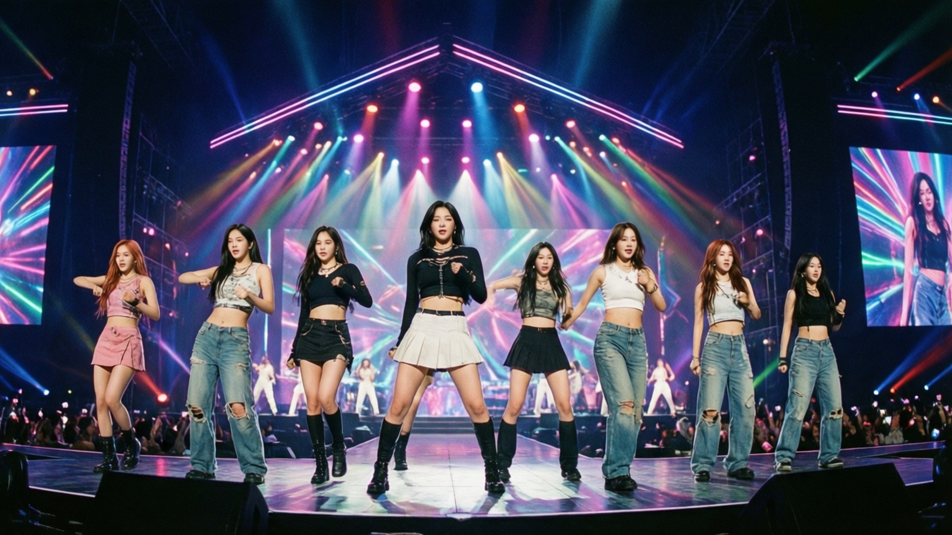 Jukwaa la Neon Energetic TWICE Picha ya Ukuta