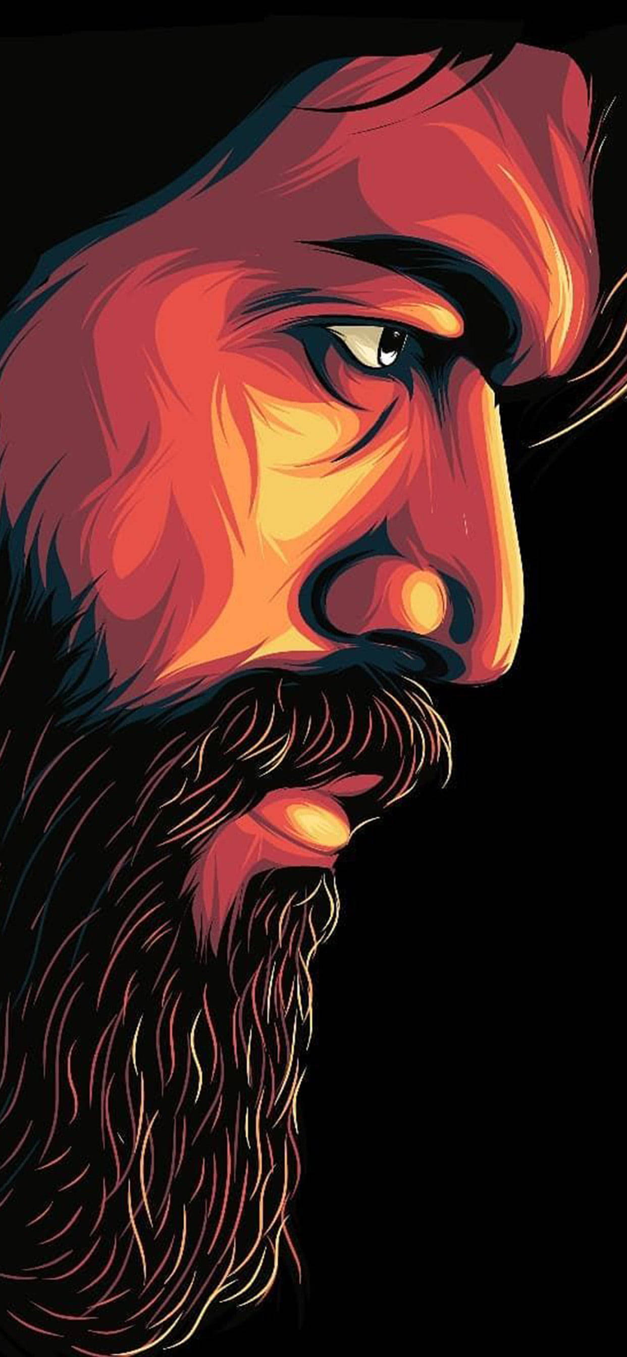 K.G.F 2 Yash Face Art Picha ya Ukuta