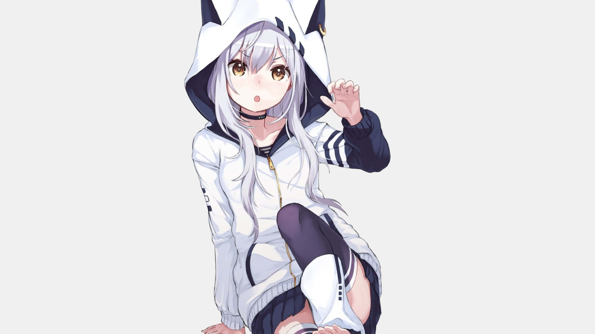 Kaa joto na mtindo kwa Hoodie ya Msichana wa Anime ya kawaida Picha ya Ukuta