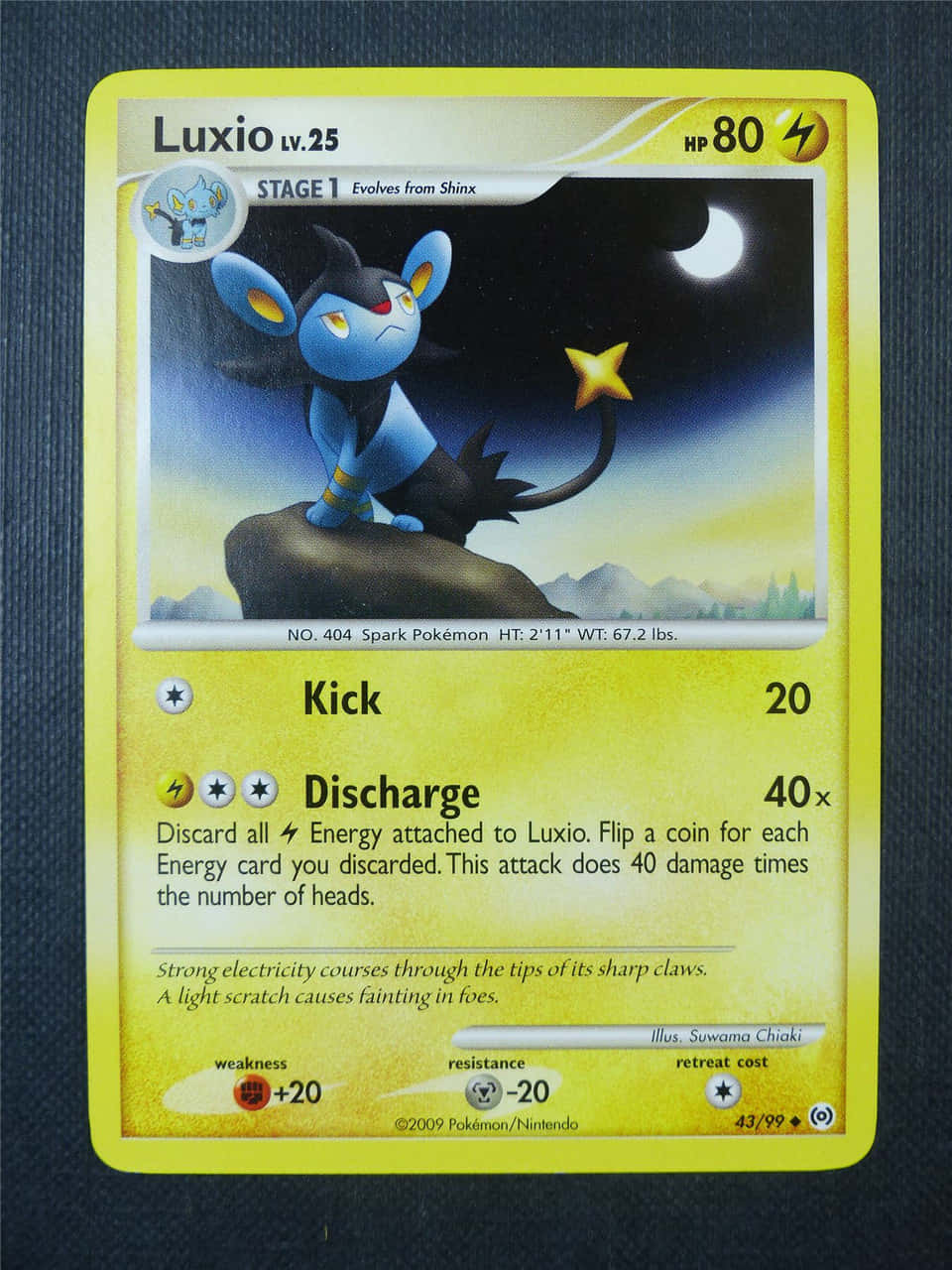 Kadi ya Biashara ya Pokemon Luxio Mandharinyuma ya Bluu Picha ya Ukuta