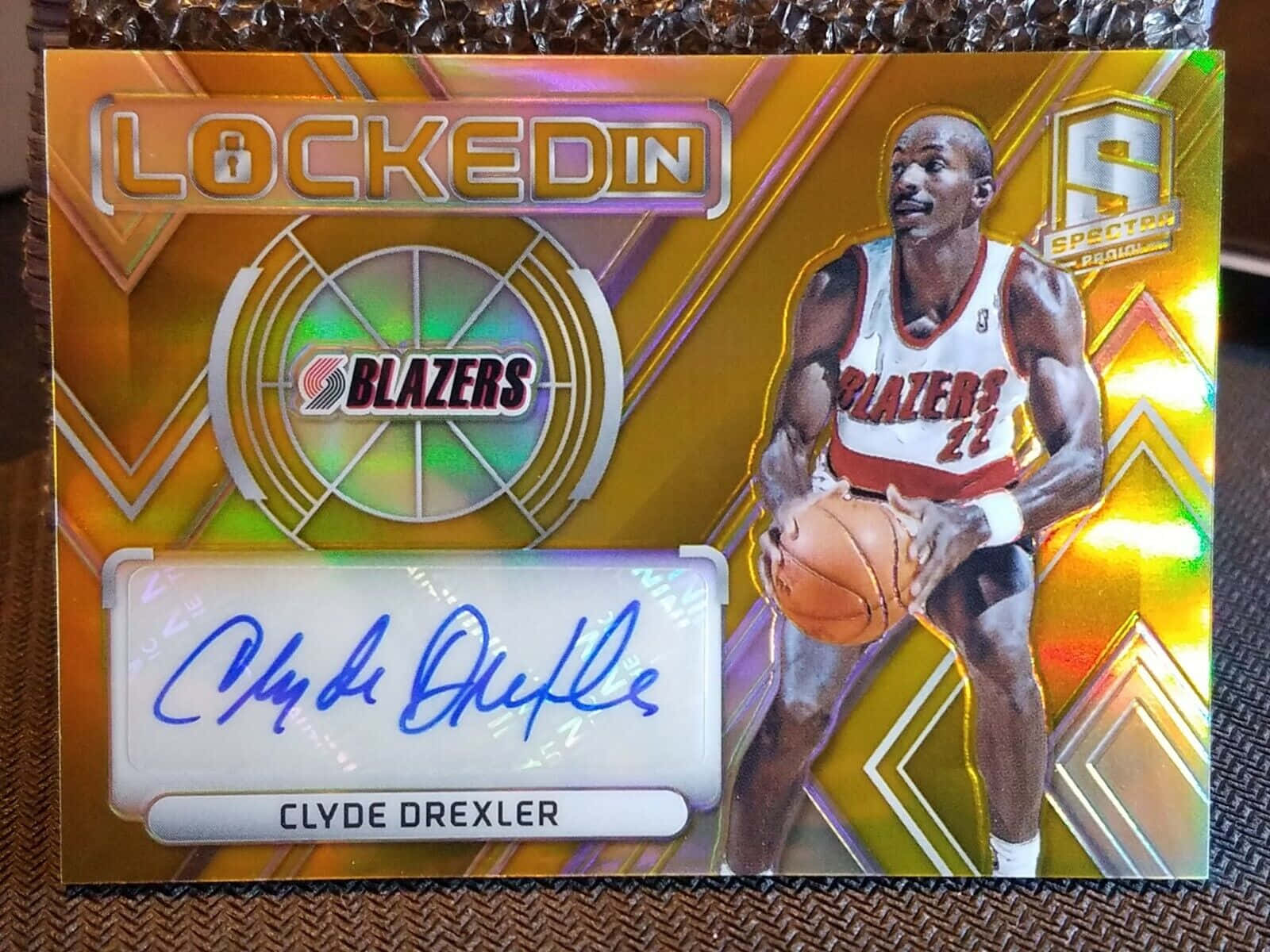 Kadi ya Picha Iliyosainiwa ya Mchezaji wa NBA Clyde Drexler Picha ya Ukuta
