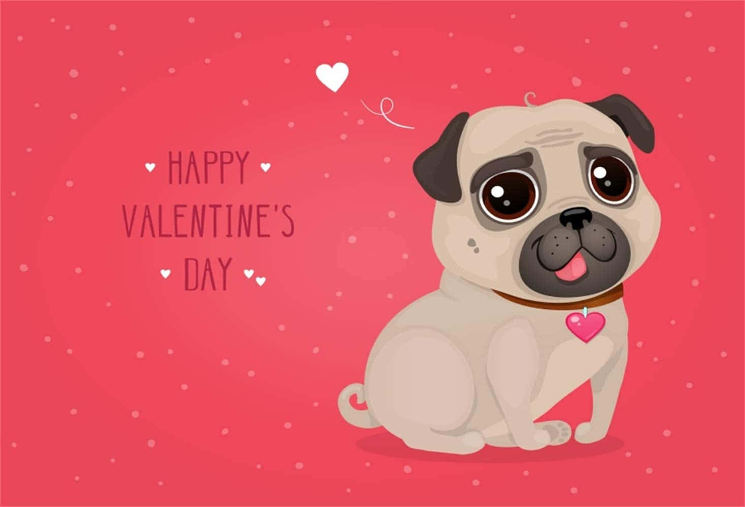kadi ya siku ya valentine na mbwa pug Picha ya Ukuta