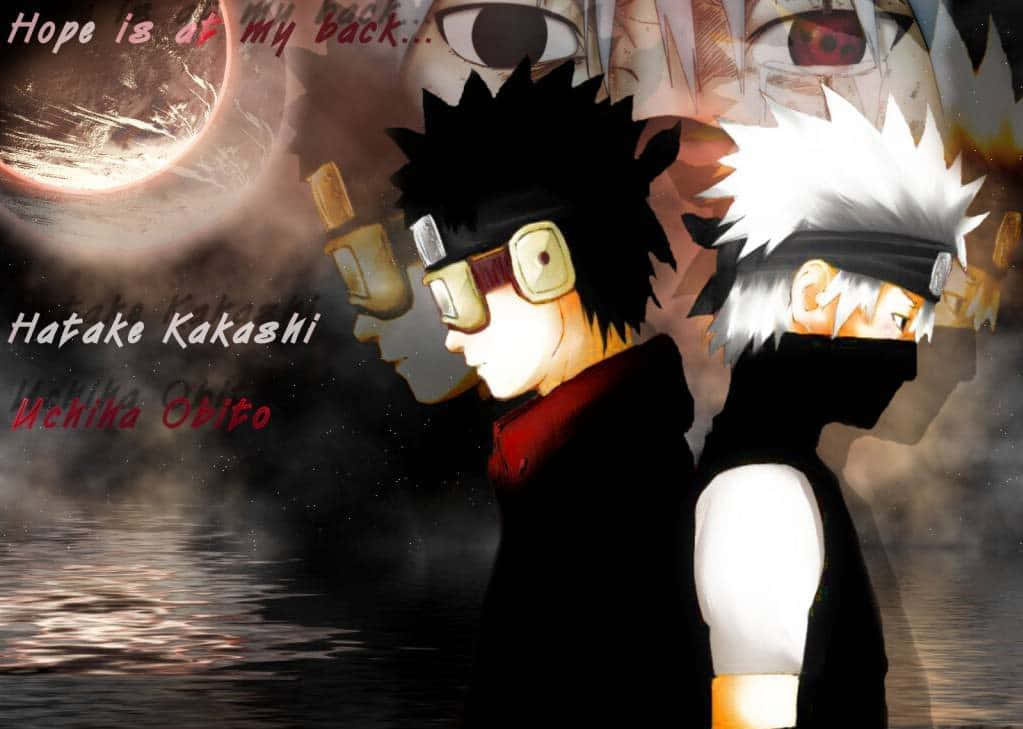 Kakashi na Obito Wakiwa Kando Kando Picha ya Ukuta