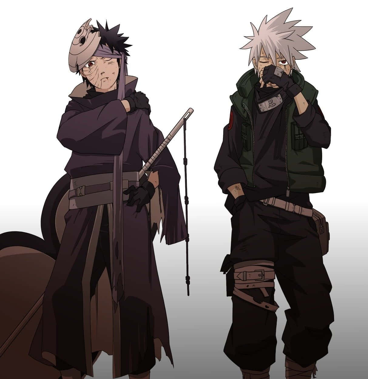 Kakashi na Obito Waninja Picha ya Ukuta