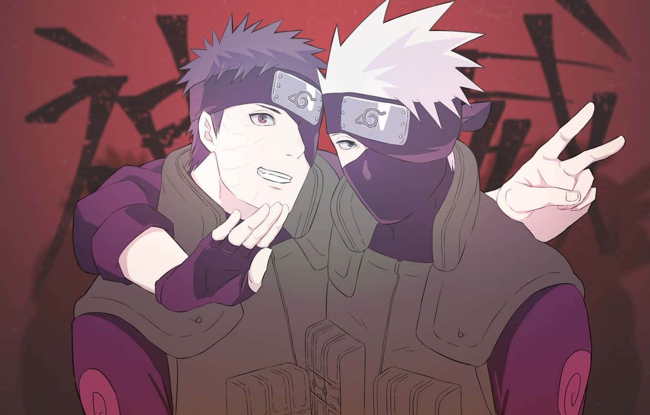 Kakashi na Obito Wakicheza Picha ya Ukuta