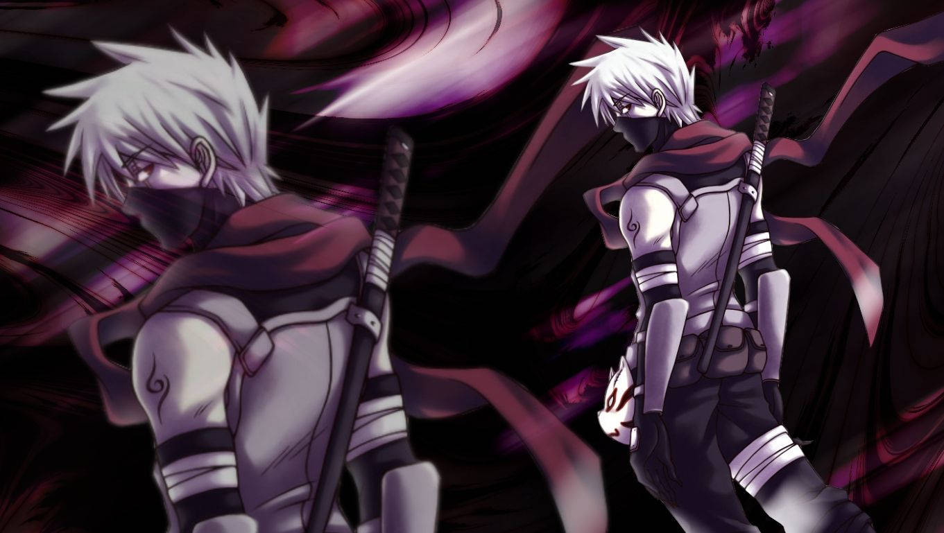 Kakashi Sensei na Naruto wanajipanga kuhusu maisha yao ya nyuma Picha ya Ukuta
