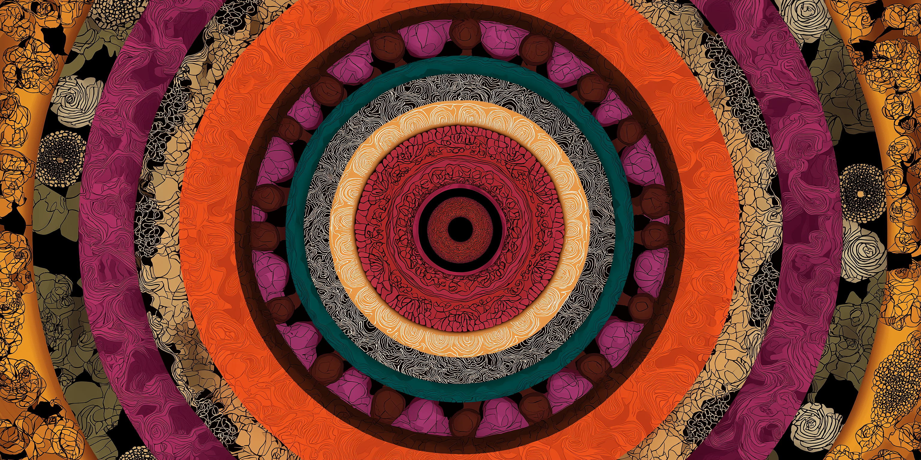 Kaleidoscope ya Utamaduni wa Kawaida Picha ya Ukuta
