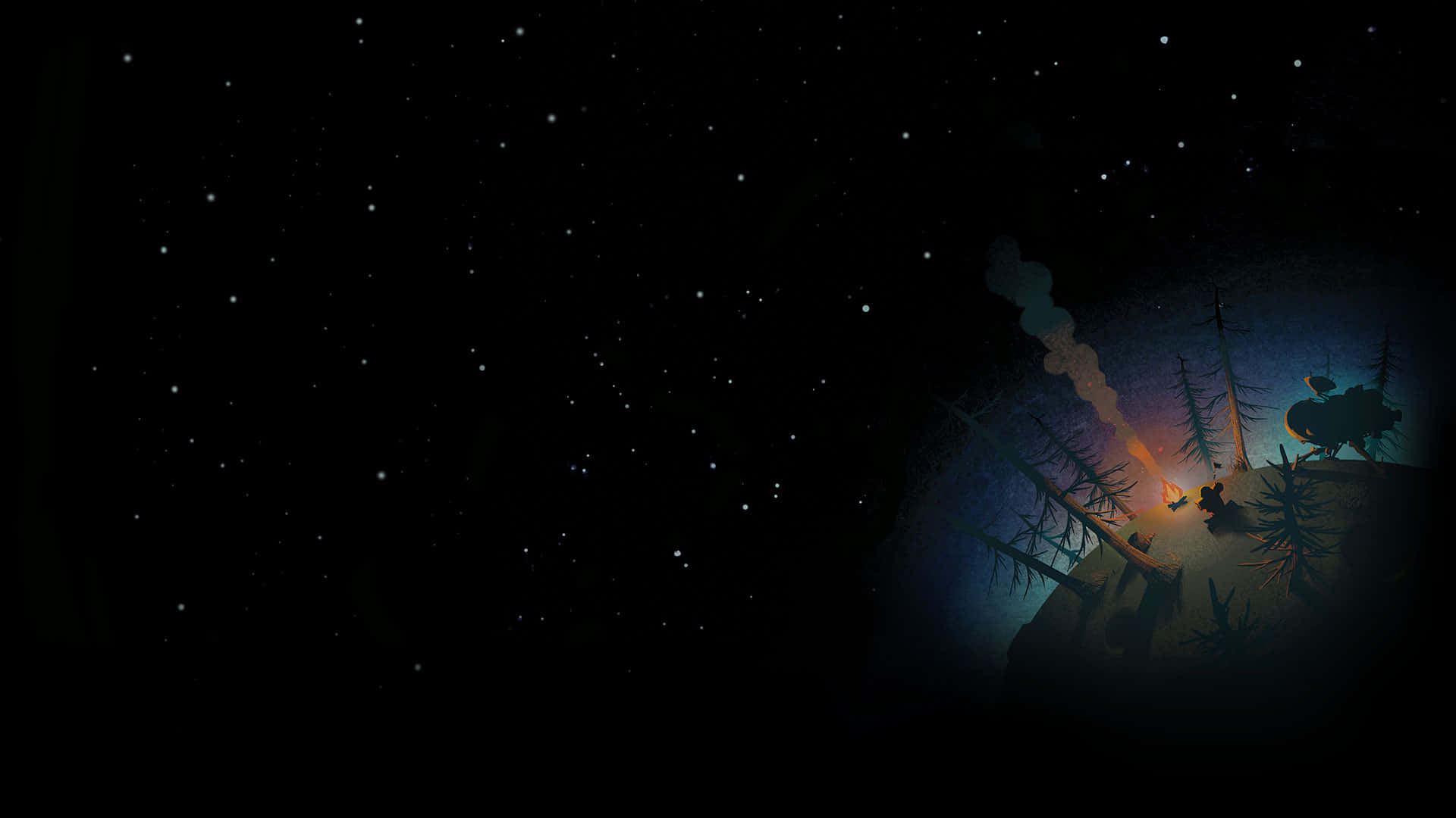 Kambi ya Outer Wilds Usiku wa Nyota Picha ya Ukuta