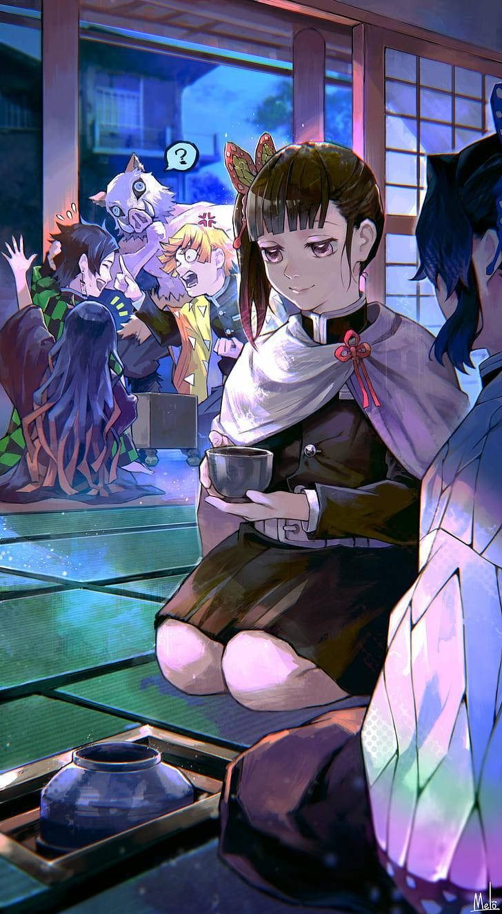 Kanao Tsuyuri Wakati wa Chakula cha Jioni Picha ya Ukuta