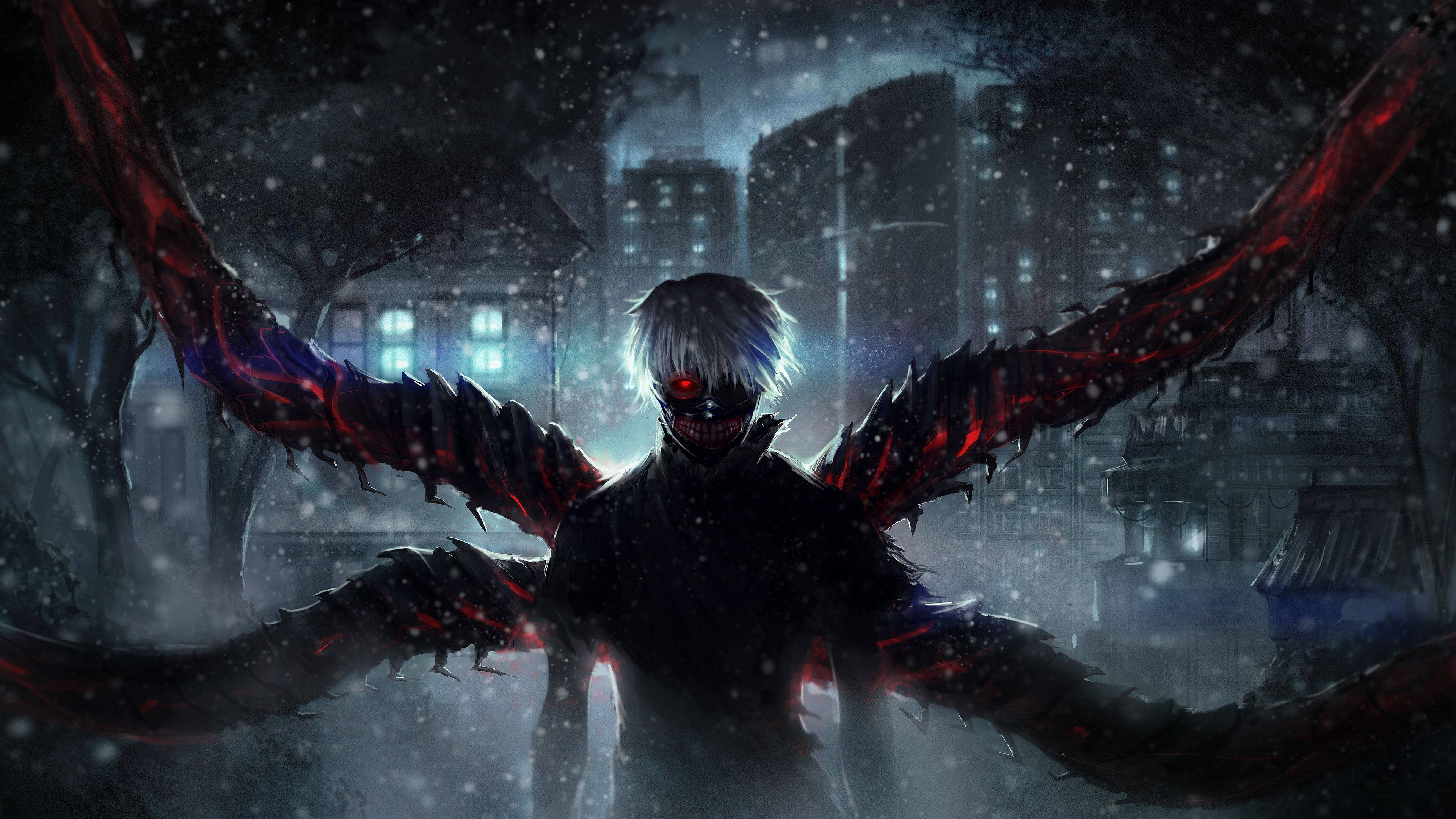 Kaneki Mezamisho ya Anime Nyeusi ya Kompyuta Picha ya Ukuta