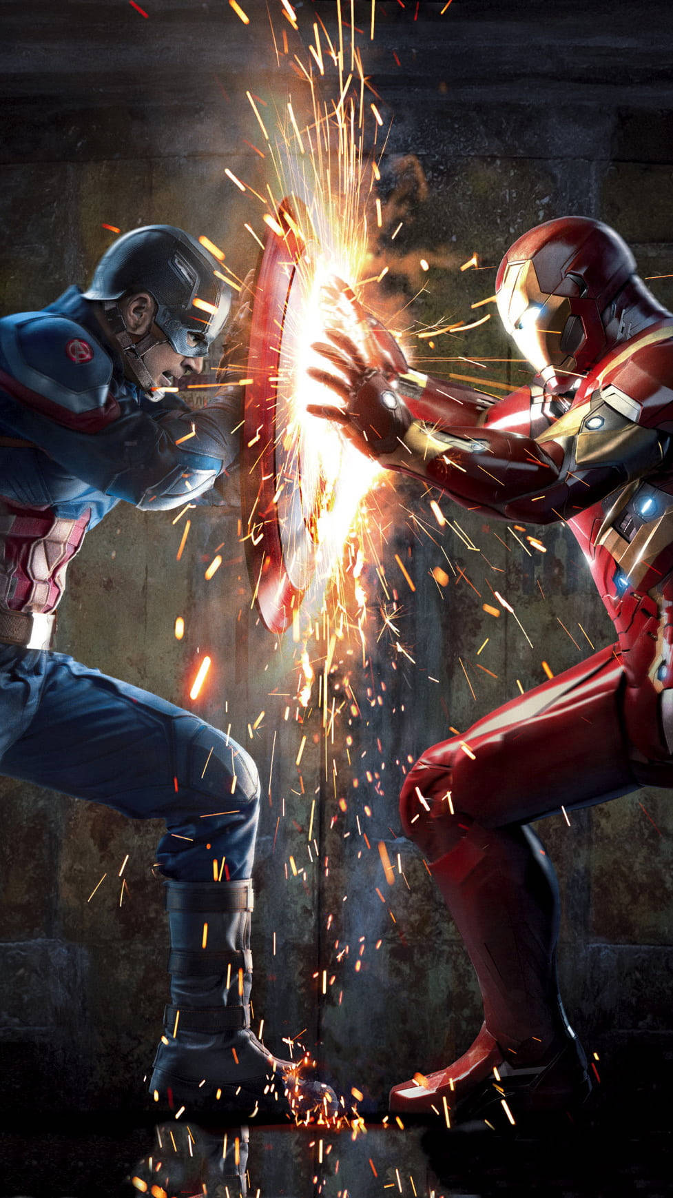 Kapteni Amerika Dhidi ya Iron Man Avenger 3D Picha ya Ukuta