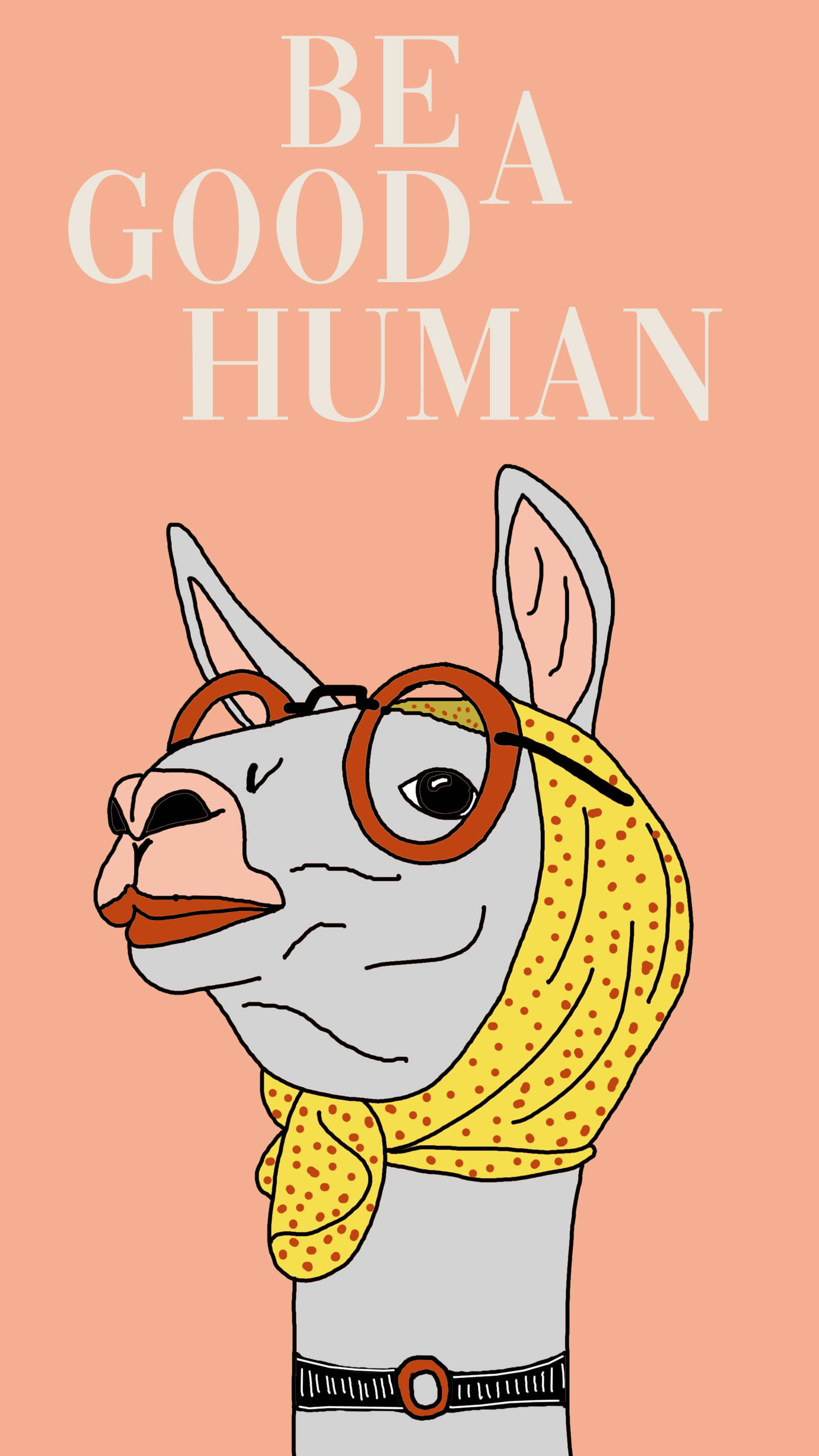Kartuni ya Llama ya Miaka ya 70 Aesthetic ya Retro Picha ya Ukuta