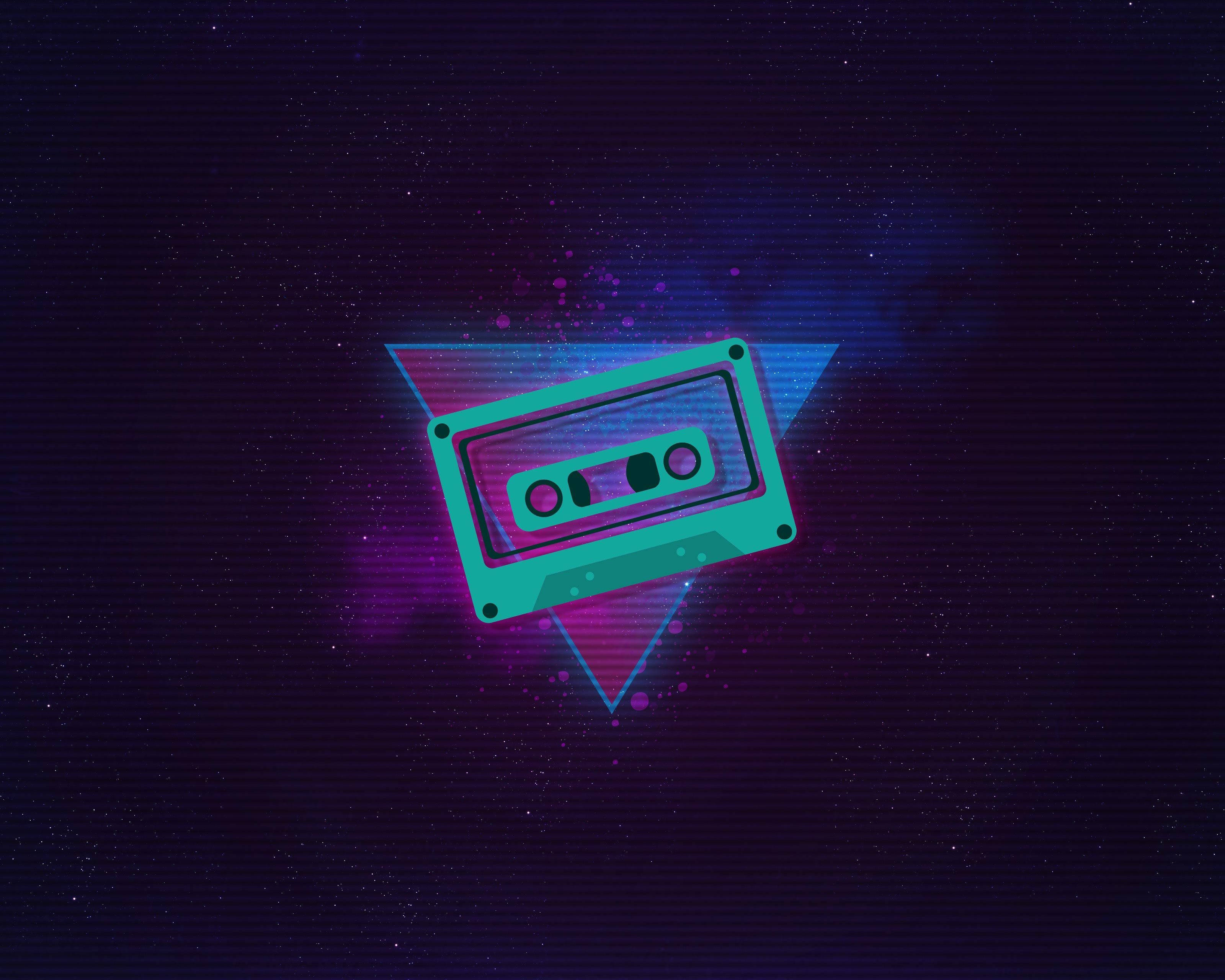 Kaseti ya Retro ya Neoni ya Aesthetic Picha ya Ukuta