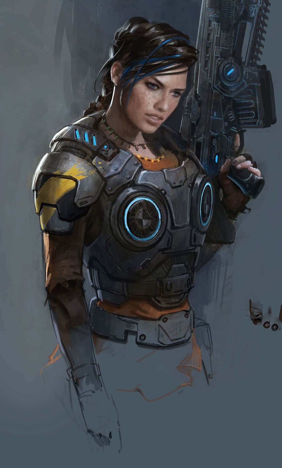 Kate Diaz Concept iPhone XS Gears Of War 5 Background Picha ya Ukuta