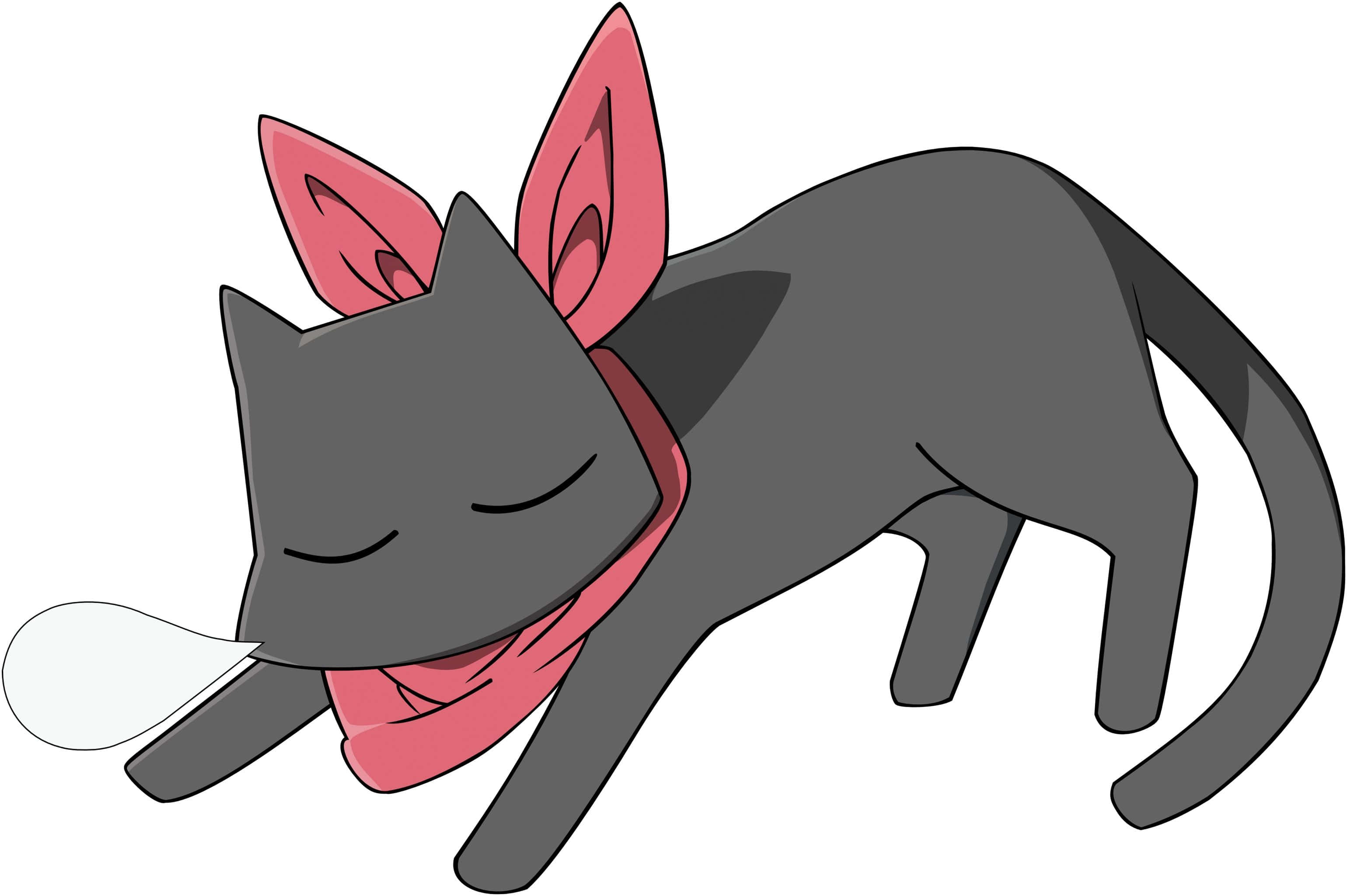 Katuni ya anime yenye furaha inaonyesha upande wake mzuri na kitambaa cha pink Picha ya Ukuta
