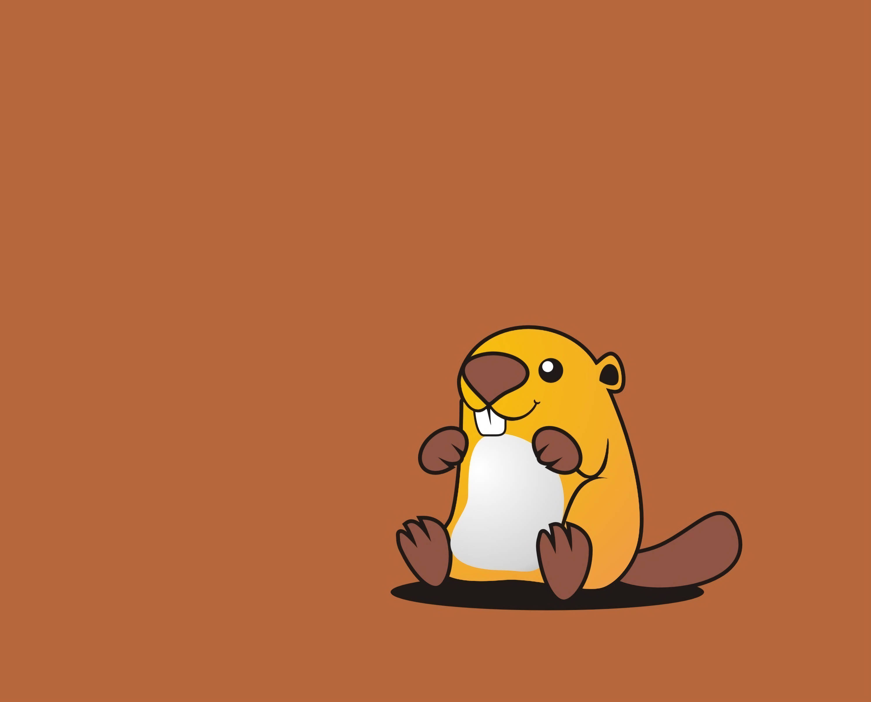 Katuni ya Beaver Anayetabasamu Inakuwa Hai! Picha ya Ukuta