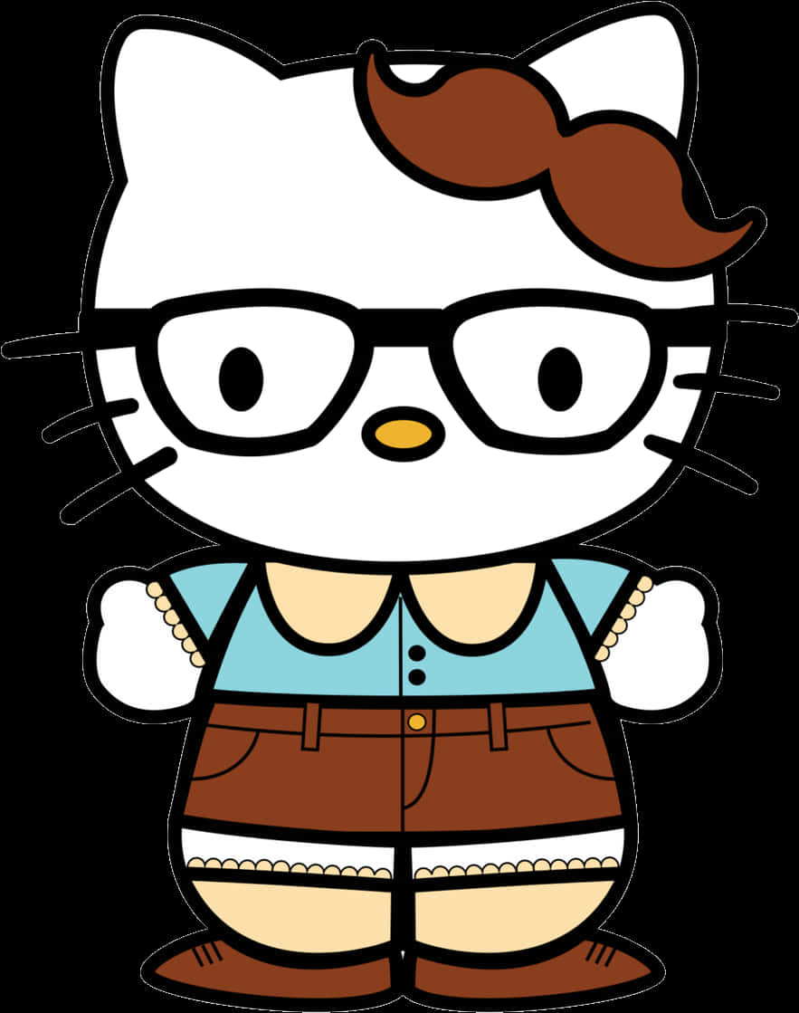 Katuni ya Hello Kitty Amevaa Lederhosen Picha ya Ukuta