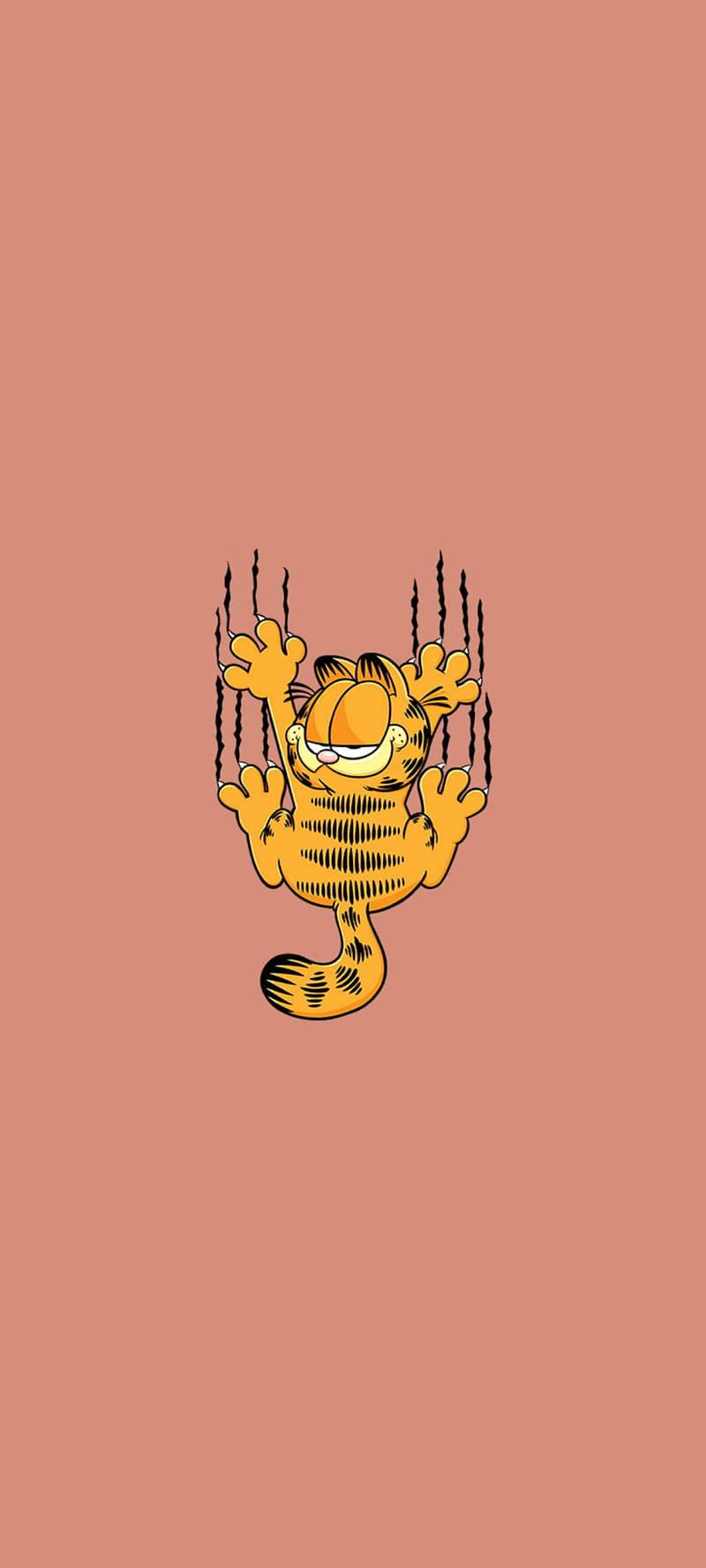 Katuni ya Kupendeza ya Garfield Anayevunja Picha ya Ukuta
