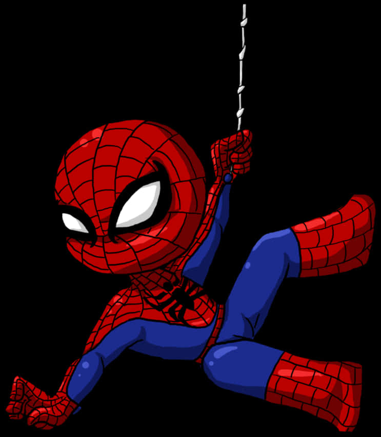 Katuni ya Spiderman Akiruka kwenye Utando Picha ya Ukuta