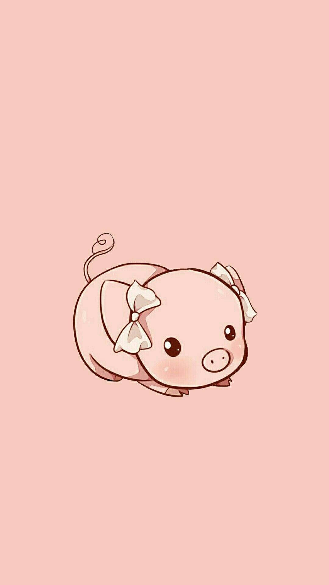 Kawaii HD Nguruwe wa Pinki Picha ya Ukuta
