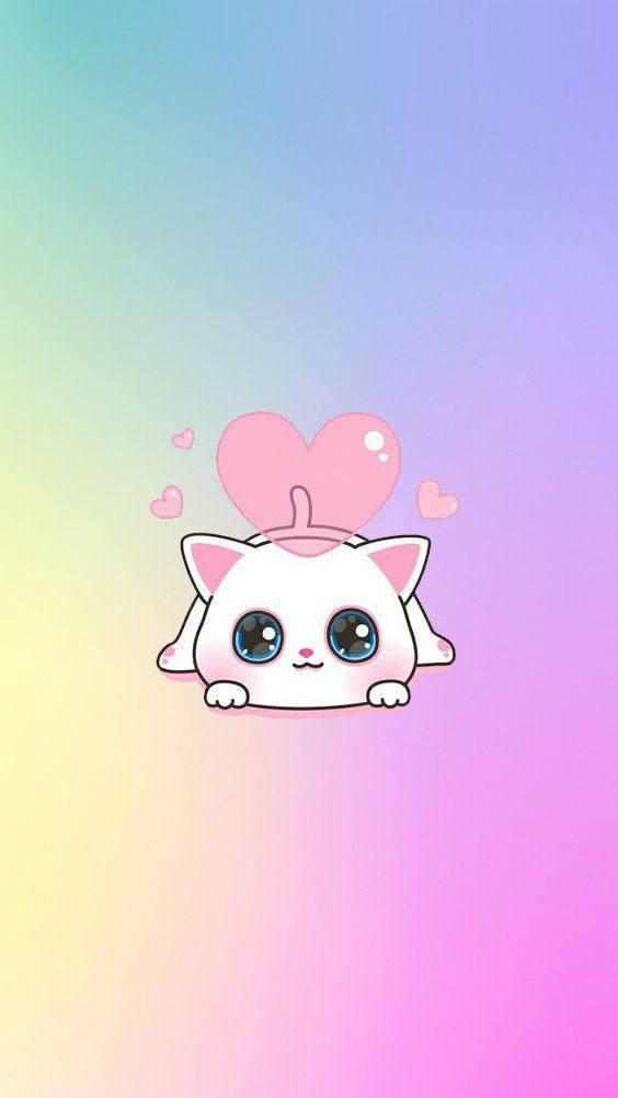 Kawaii HD Paka Mweupe Mwenye Kuwa Mrembo Picha ya Ukuta