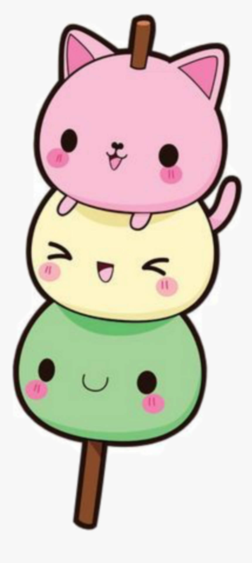 Kawaii Wanyama Wazuri Mochi Picha ya Ukuta