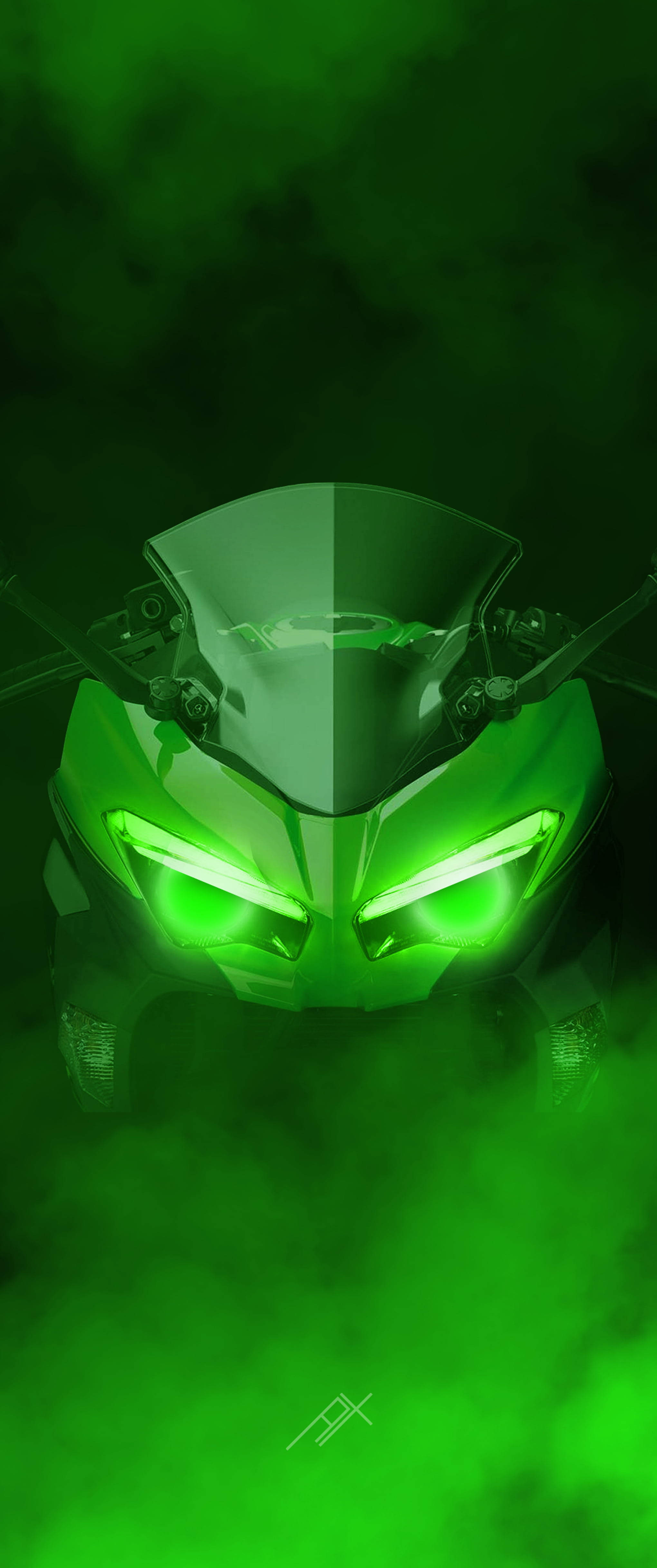 Kawasaki H2r Dumani ya Kijani Picha ya Ukuta
