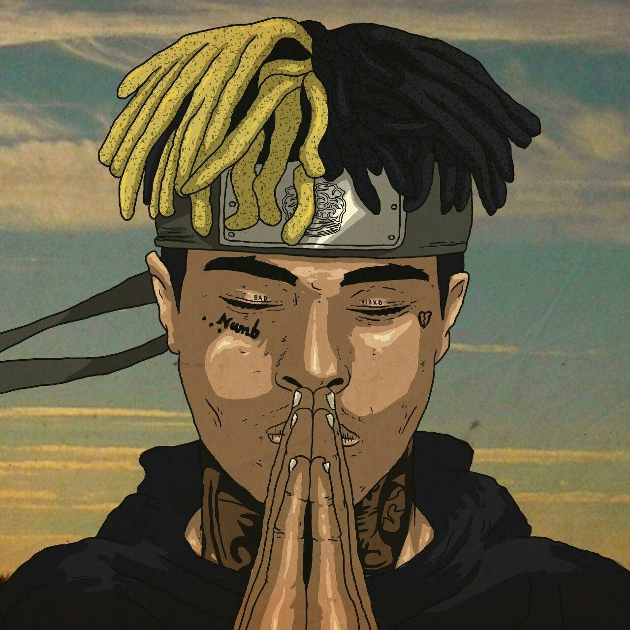 Kazi ya Sanaa ya Anime ya XXXTentacion Juice WRLD Picha ya Ukuta