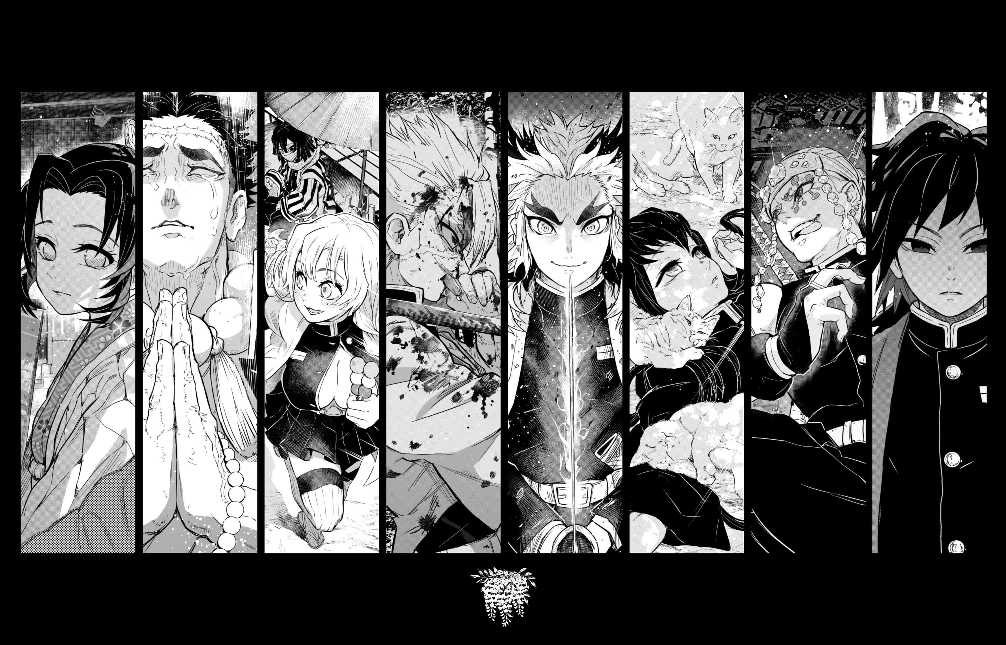 Kazi ya Sanaa ya Manga ya Demon Slayer Picha ya Ukuta