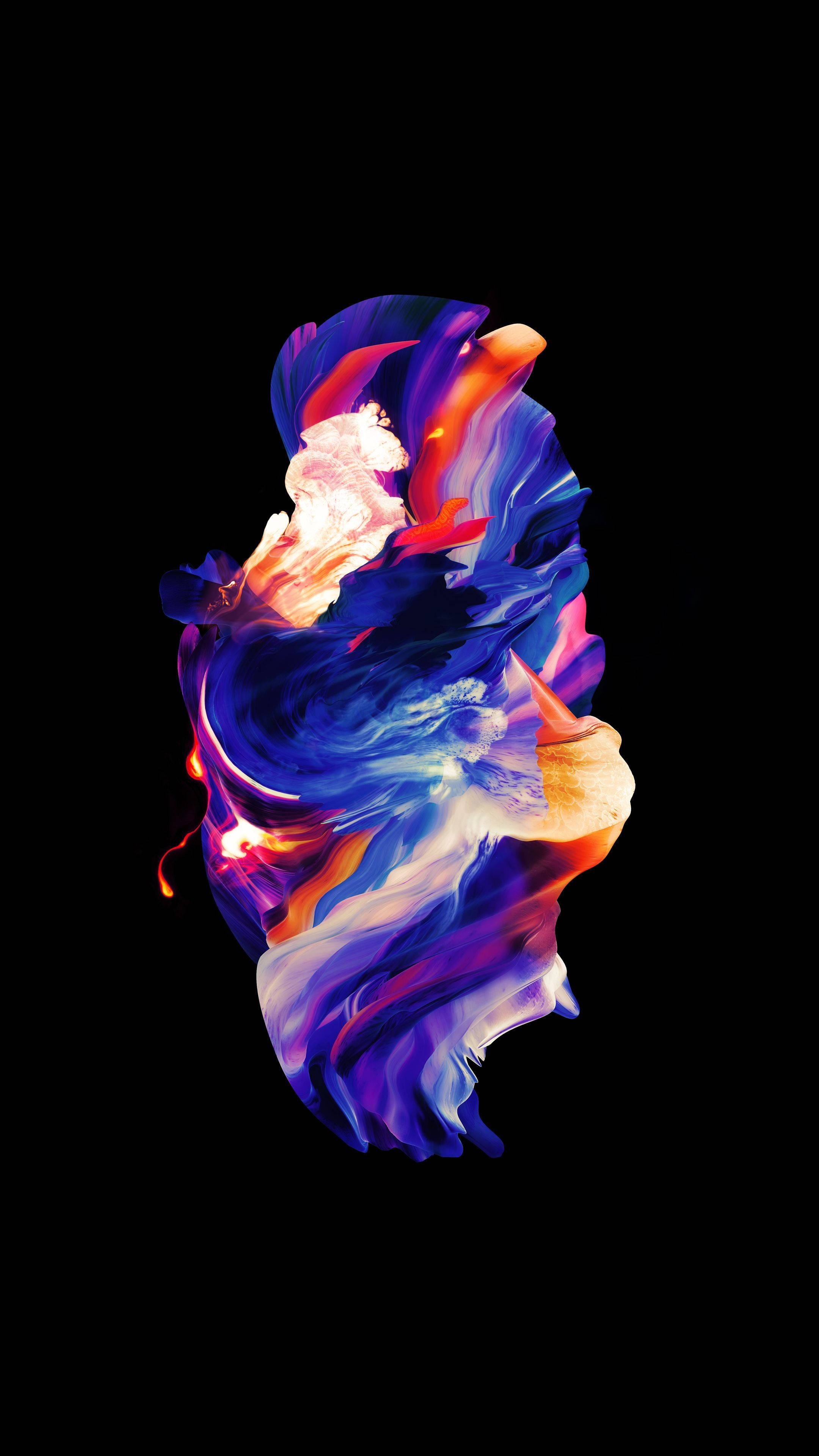 Kazi ya sanaa yenye rangi za kuvutia zinazowashwa kwenye skrini ya AMOLED Picha ya Ukuta