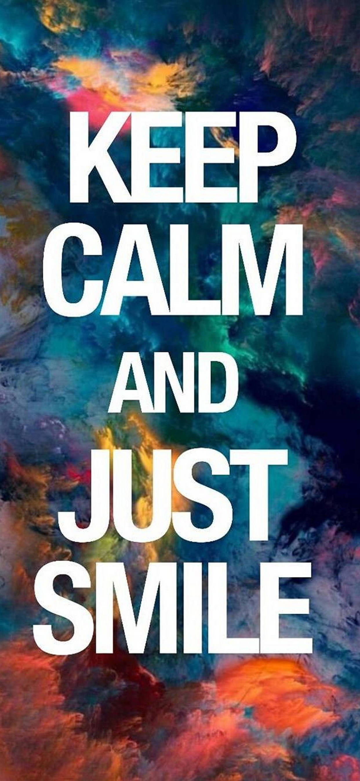 Keep Calm Just Smile Motivational iPhone Picha ya Ukuta
