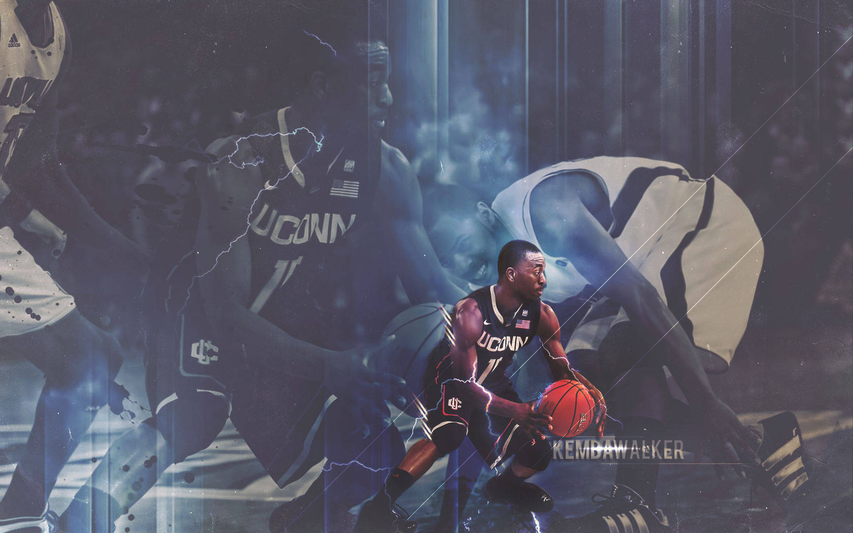 Kemba Walker UConn Huskies Kifuniko Picha ya Ukuta