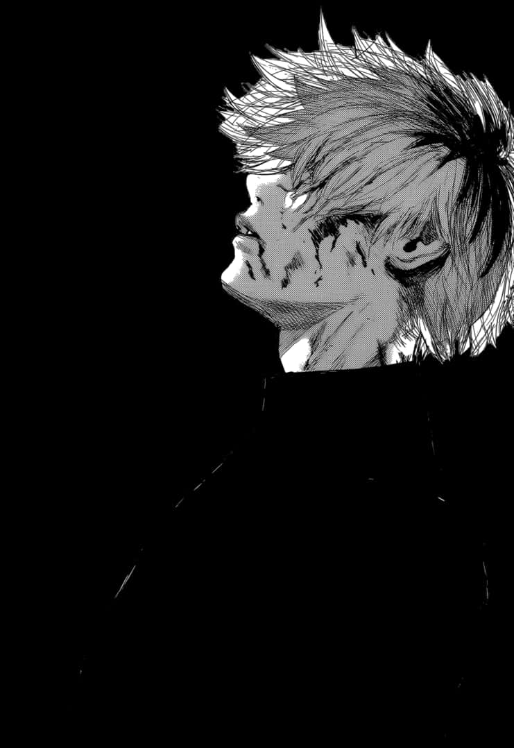 Ken Kaneki wa Tokyo Ghoul Mwenye Huzuni Anime Picha ya Ukuta
