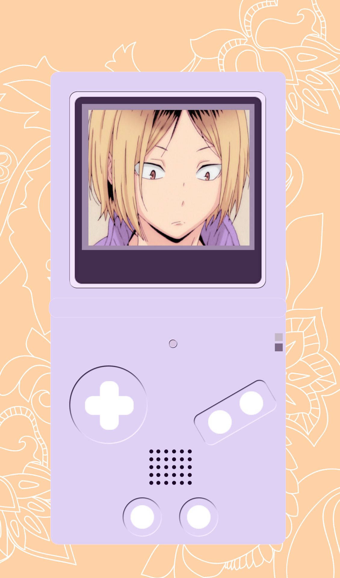 Kenma Katika Gameboy ya Zambarau Picha ya Ukuta