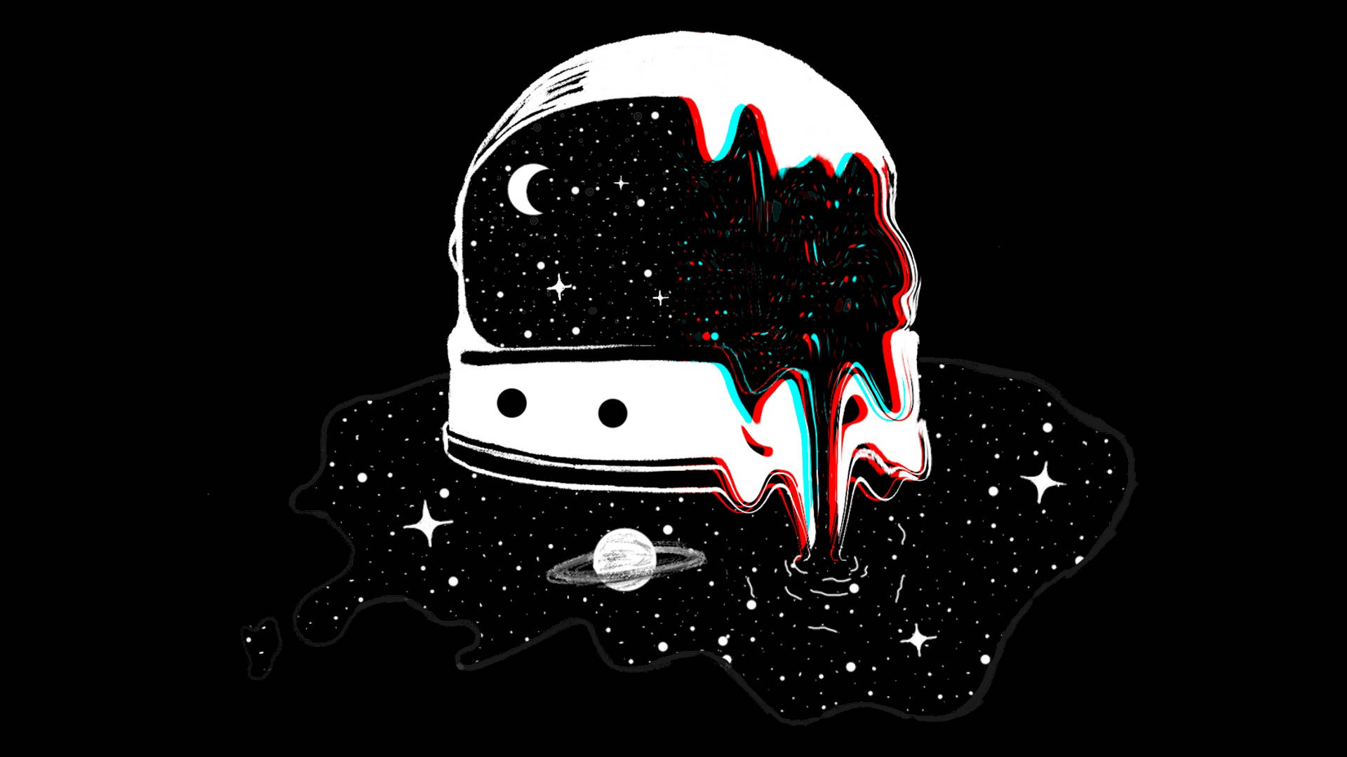 Kibao cha Astronauti Kilichopinda Mwonekano wa Kichaa Picha ya Ukuta