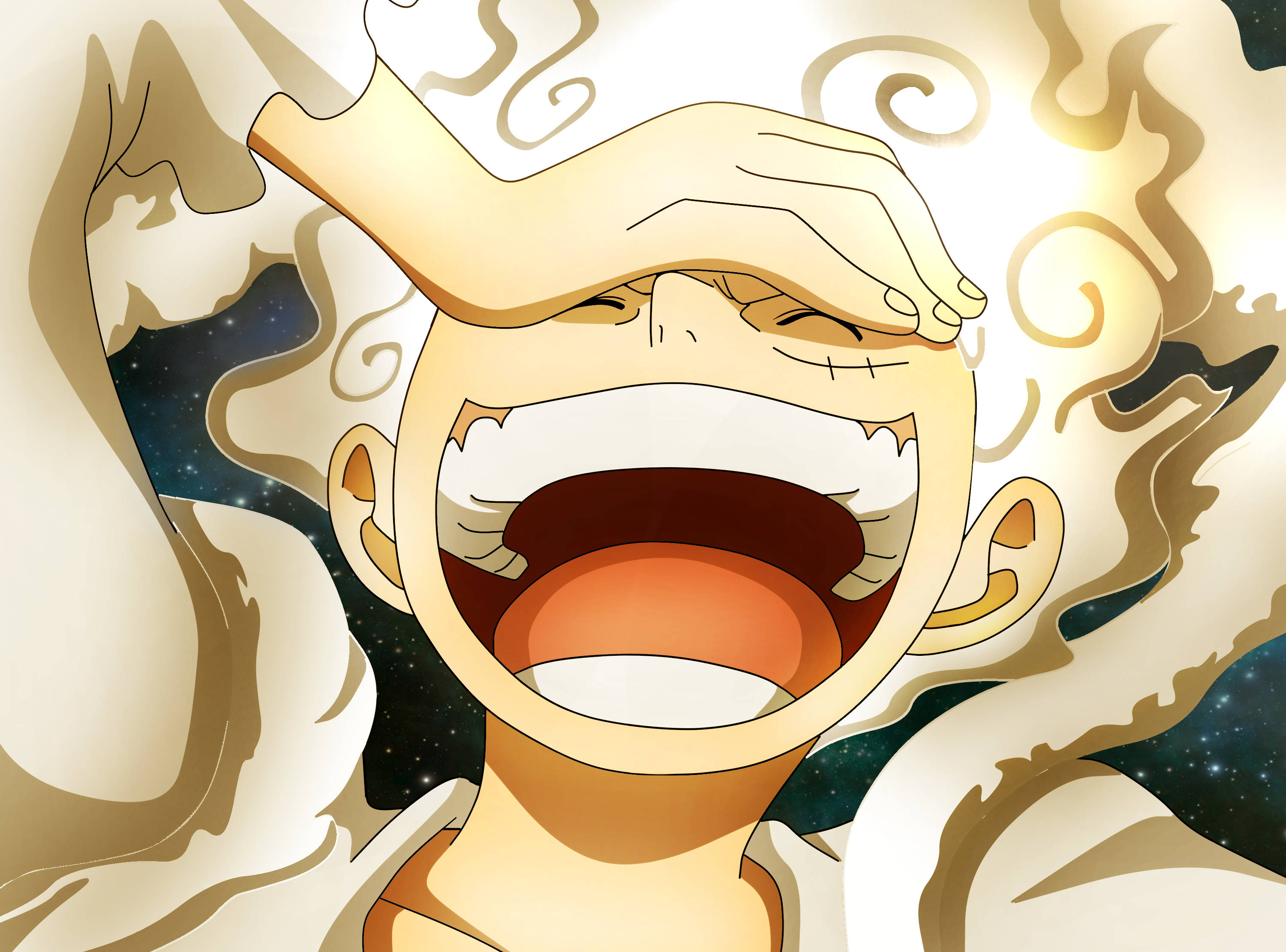 Kicheko cha Joy Boy Luffy Picha ya Ukuta