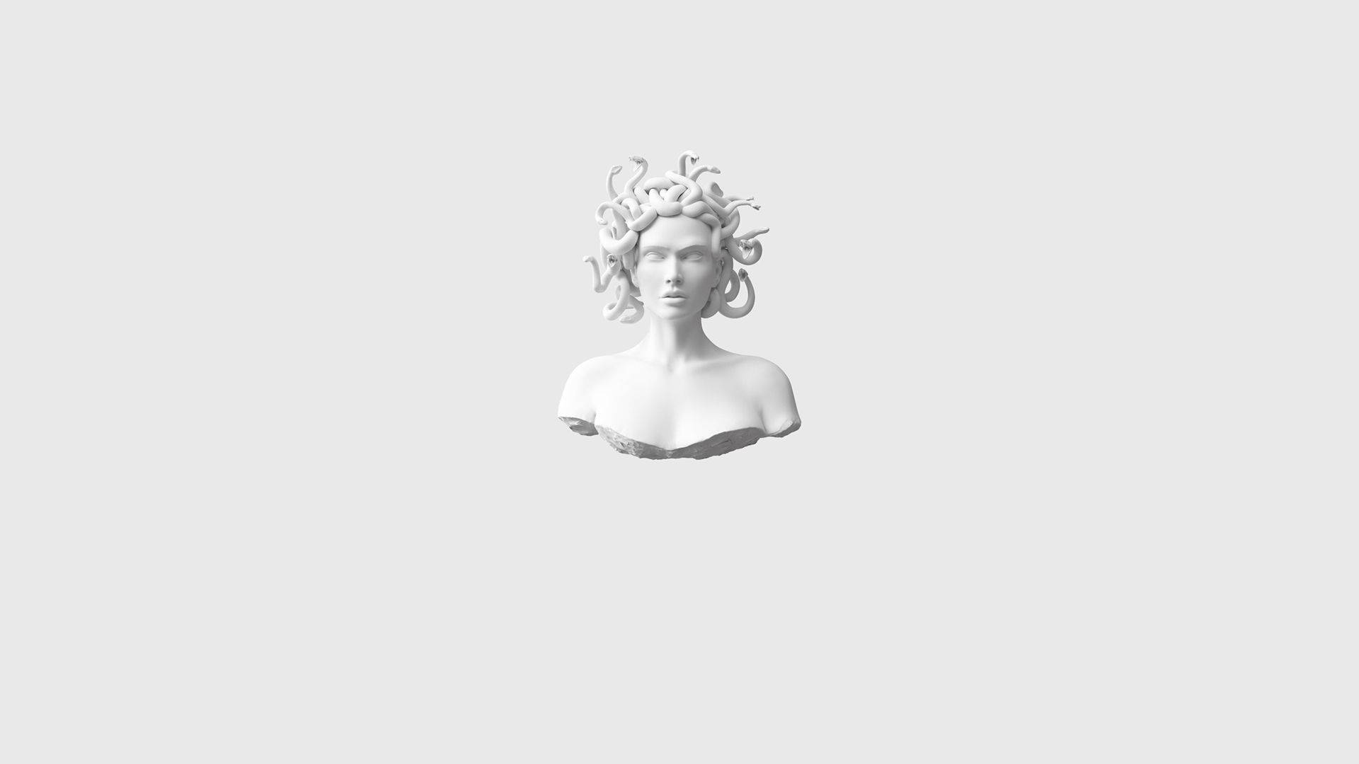Kichwa cha Medusa cha Minimalist kwa Kompyuta Picha ya Ukuta