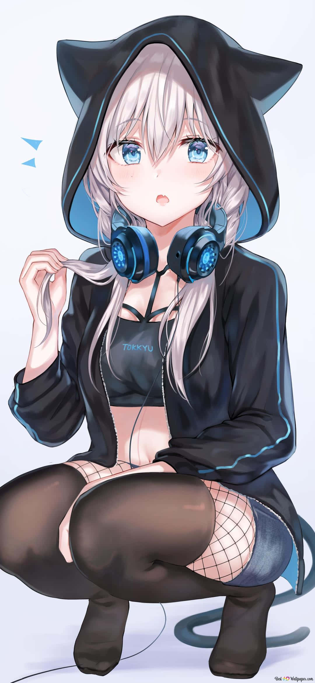 Kichwa cha Muziki cha Msichana Mzuri wa Anime Picha ya Ukuta